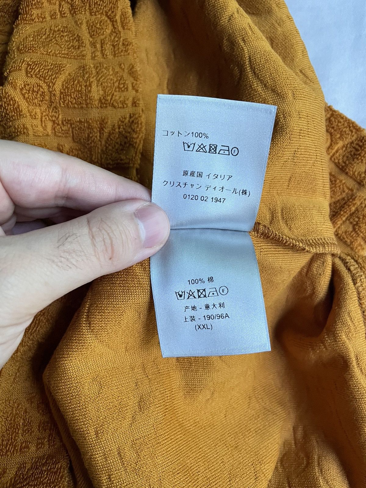 Dior Dior Orange Oblique Terry Cloth Polo Shirt Size US XXL / EU 58 / 5 - 13 Thumbnail