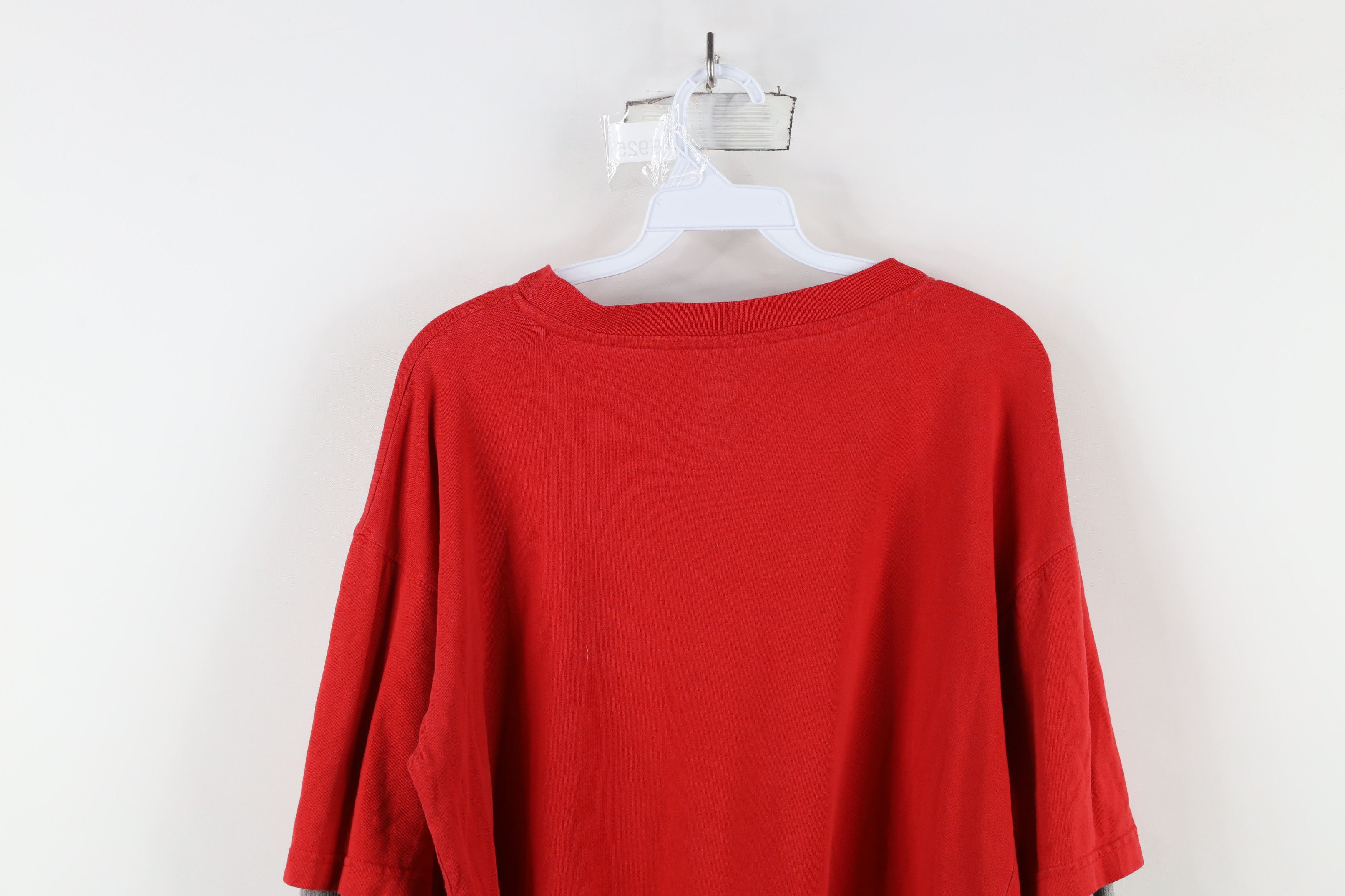 Vintage Vintage University Football Layered Thermal Knit T-Shirt Red Size US M / EU 48-50 / 2 - 11 Thumbnail