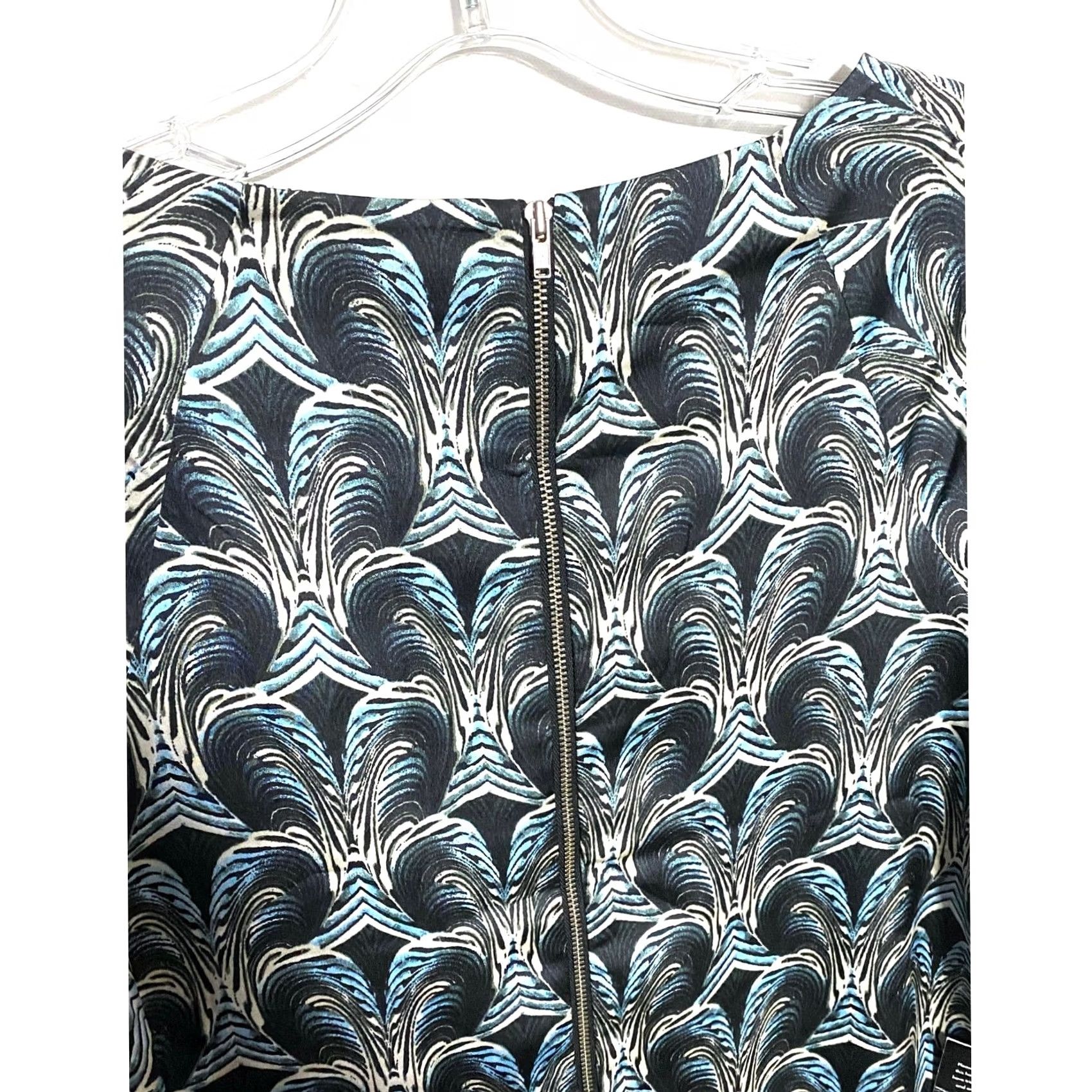 Vintage VINTAGE The Limited Dress XSP XS Petite Blue Retro Artsy Geometric Hippie Bell Sleeve Zipper NWT Size XS / US 0-2 / IT 36-38 - 2 Thumbnail