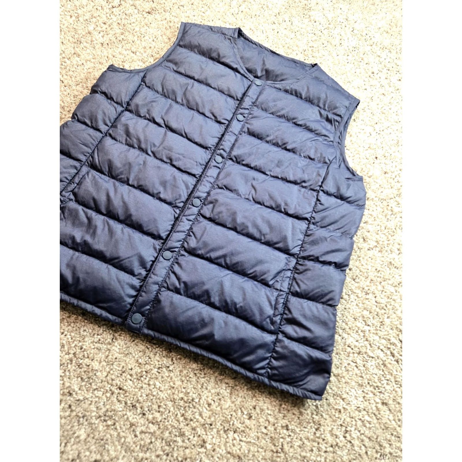Outdoor Voices Outdoor Voices Puffer Vest Mens M Blue Down Quilted Snaps Front Pockets Vest Size US M / EU 48-50 / 2 - 2 Thumbnail