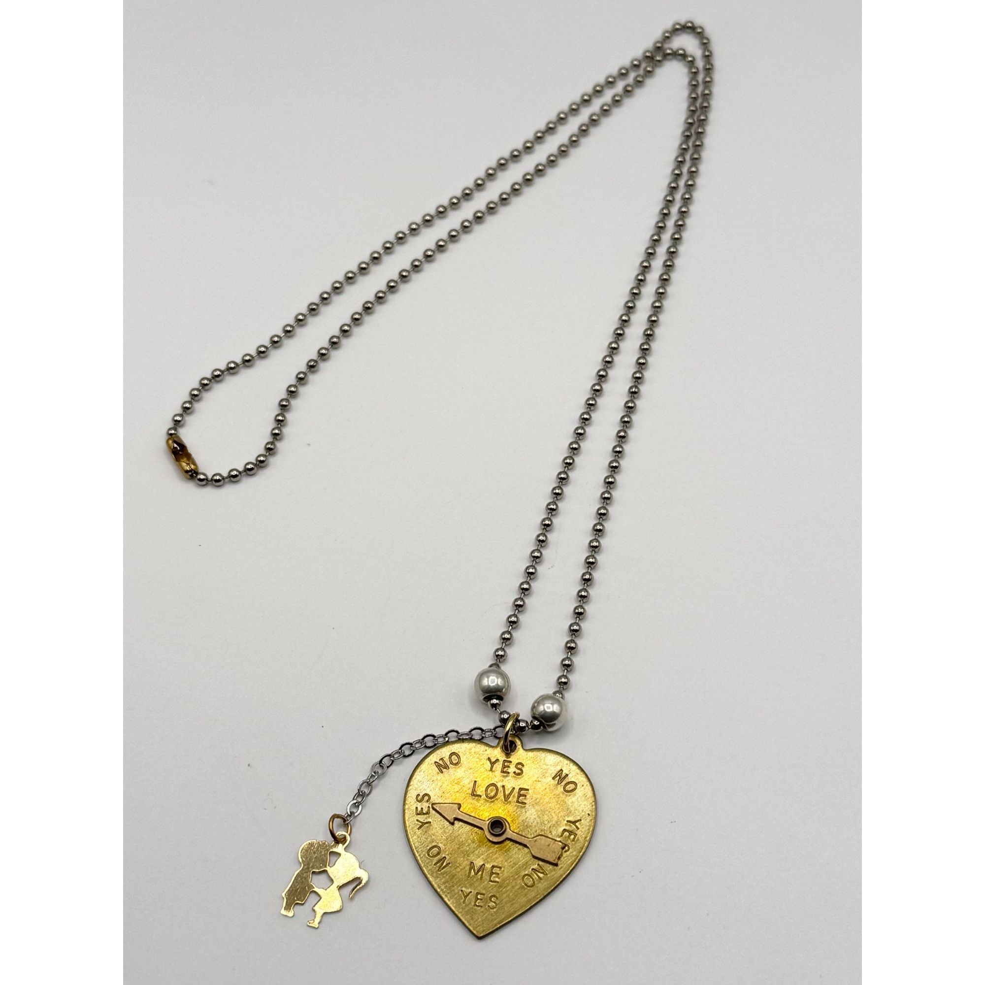 Vintage Vintage love meter charm bead chain necklace Size ONE SIZE - 4 Thumbnail
