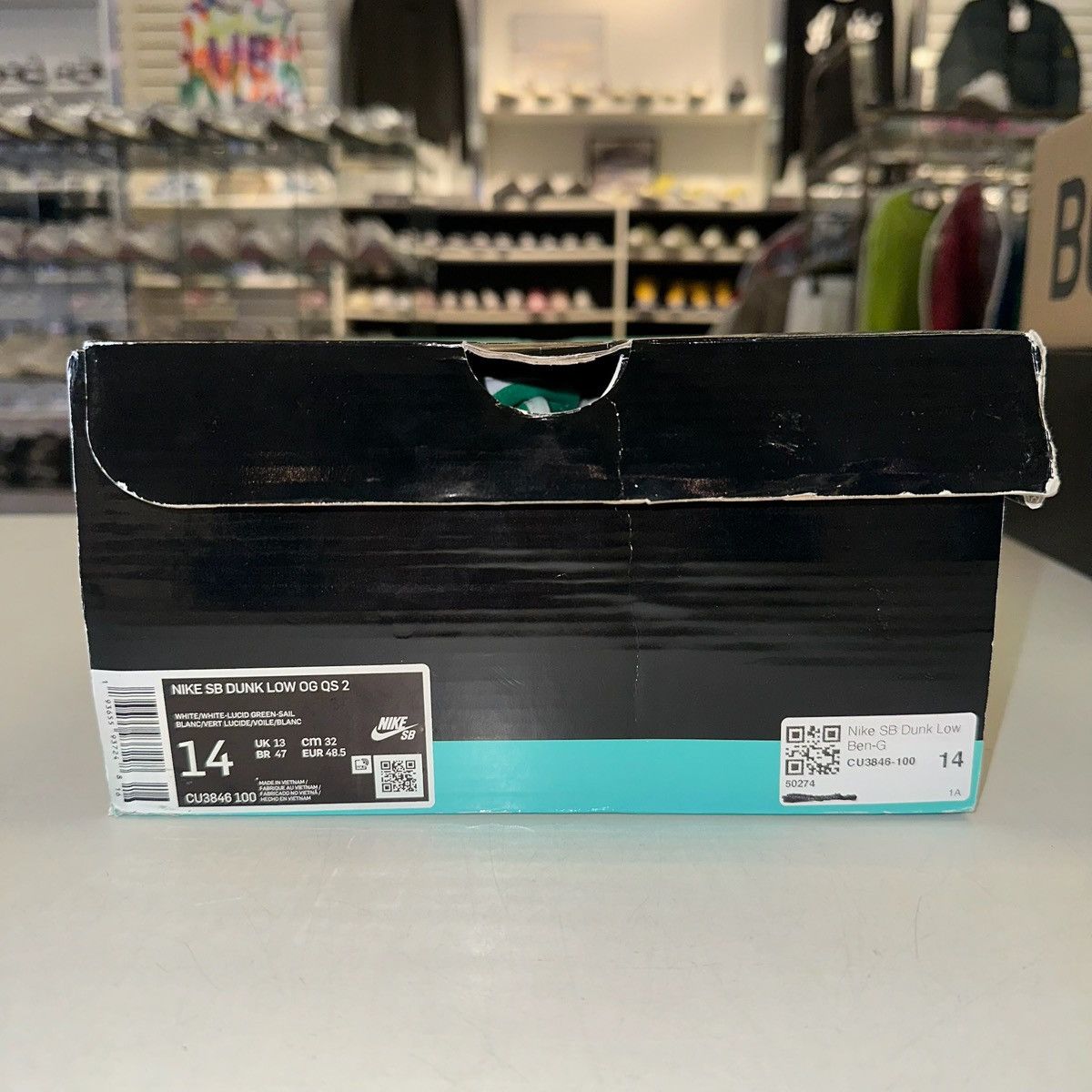 Nike Size 14 - Nike SB Dunk Low 'Ben-G Lucid Green' (CU3846-100) Size US 14 / EU 47 - 7 Thumbnail