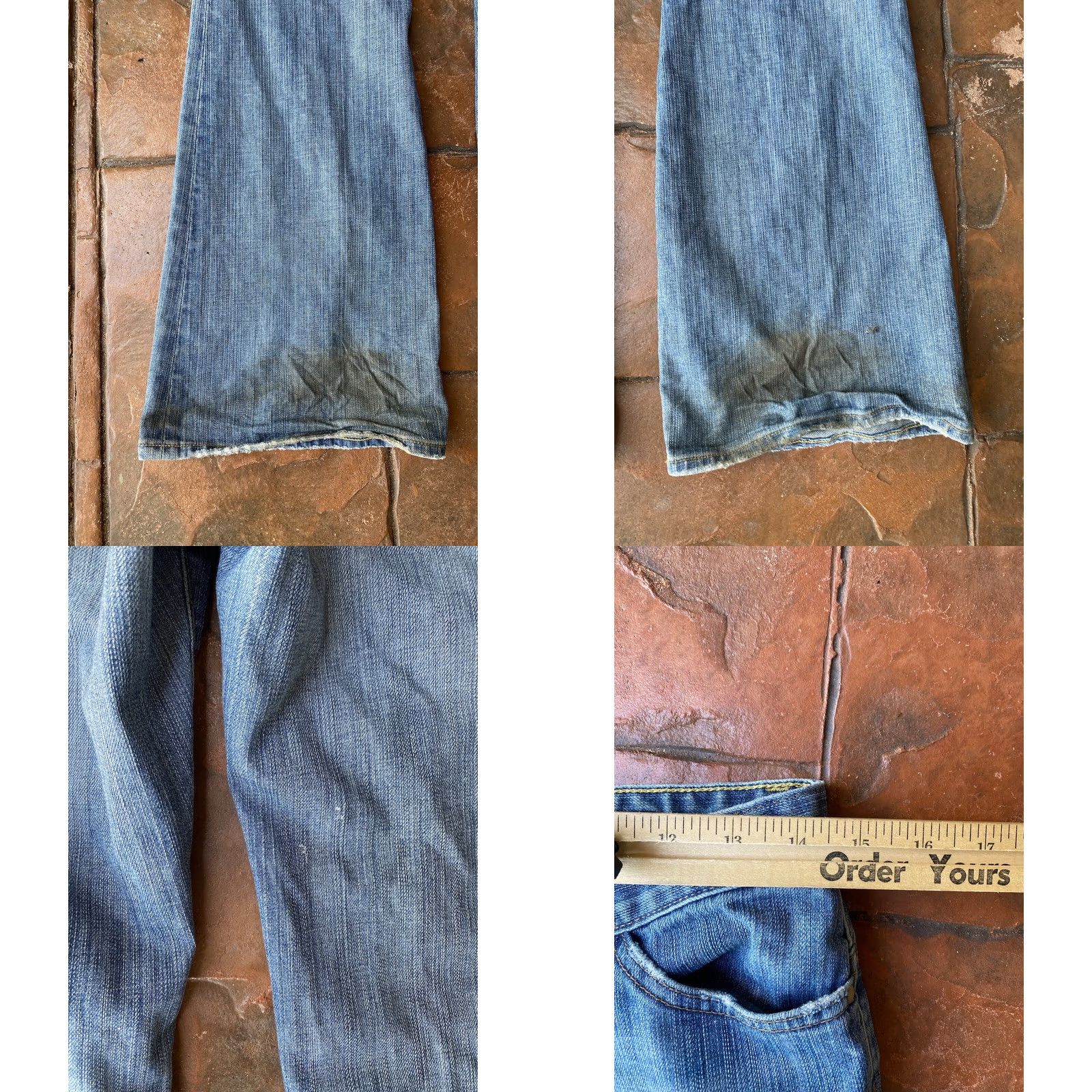 Vintage VINTAGE AG Adriano Goldschmied The Legend Flared Jeans 28R Denim Distressed 5-Pocket Women's Blue Slim Fit Distressed Pockets 33in Inseam Jeans Women Size 28" / US 6 / IT 42 - 9 Thumbnail
