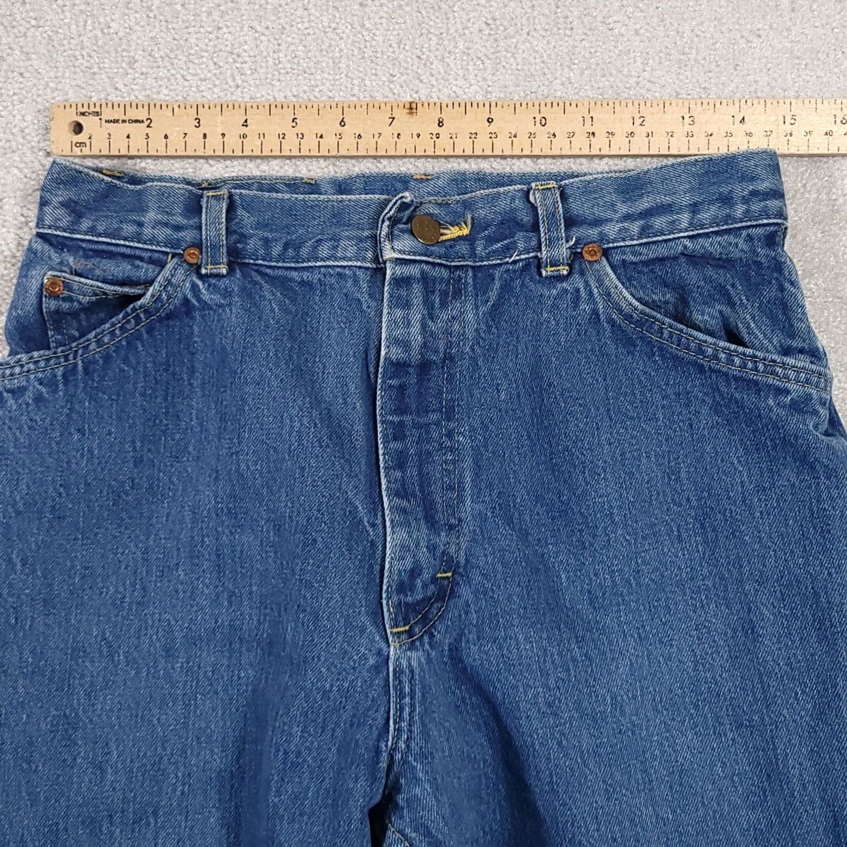 Lee VINTAGE Lee Riders High Rise Denim Jeans Women's 14 Hemmed Short 26.5" USA Made Size 29" - 6 Thumbnail
