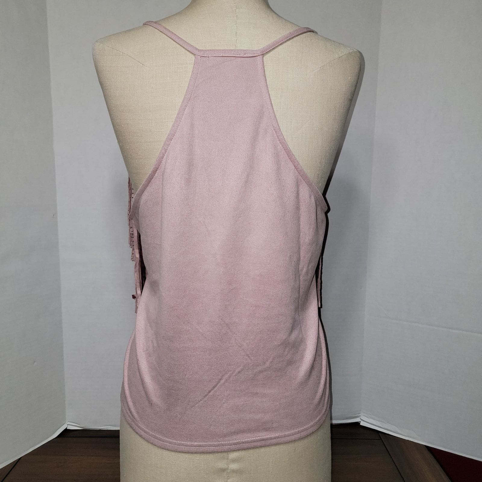 Other Main Strip Faux Suede Fringe Tank w/ Bling - Size Large Size L / US 10 / IT 46 - 4 Thumbnail