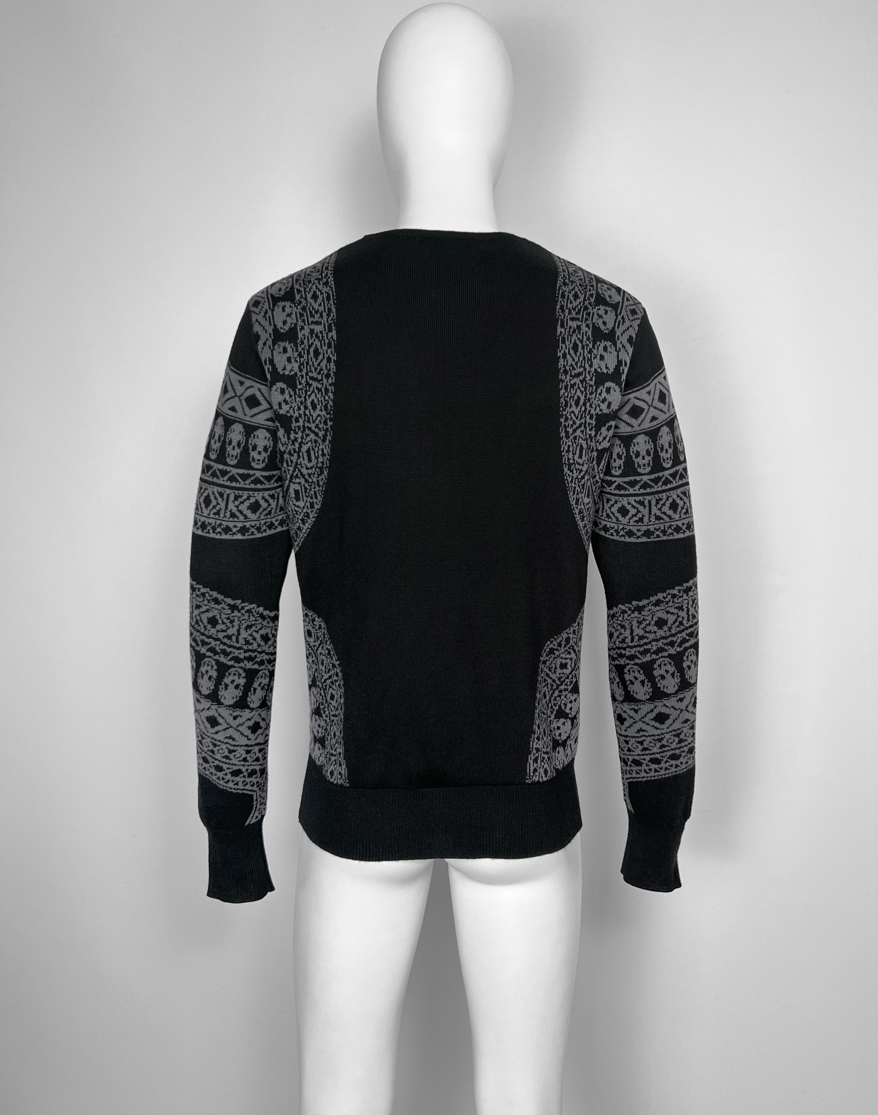 Alexander McQueen F/W 2010 SKULL WOOL KNIT CARDIGAN SWEATER - EXTREMELY RARE - Size US L / EU 52-54 / 3 - 4 Thumbnail