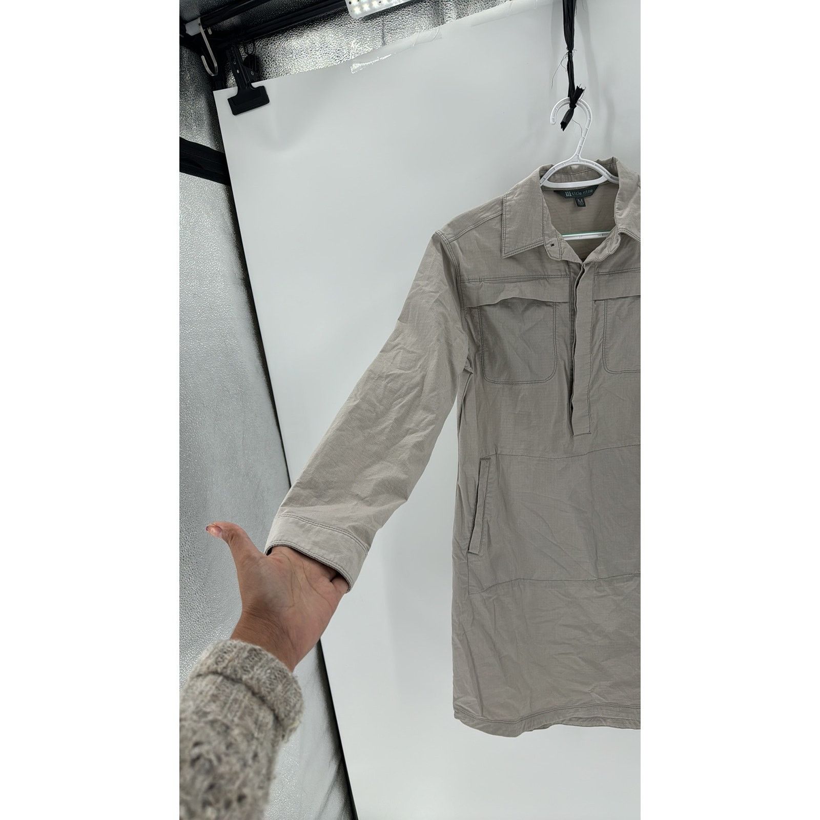 Other Title Nine Wren Utility Shirt Dress beige casual work Size M / US 6-8 / IT 42-44 - 4 Thumbnail