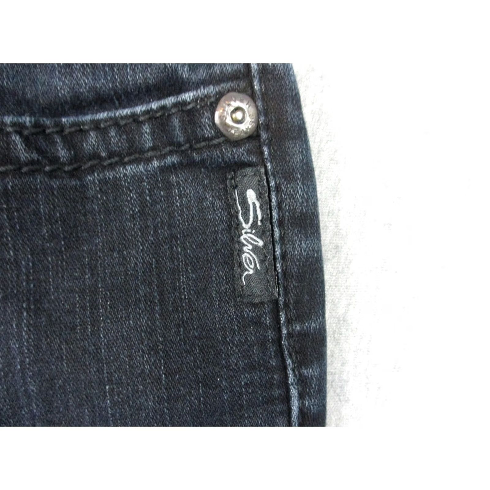 Silver Jeans Co. Silver Jeans Suki Bootcut Jeans Womens 31x32 Gray Charcoal Wash Mid Rise Denim Size 24" / US 00 / IT 34 - 3 Thumbnail