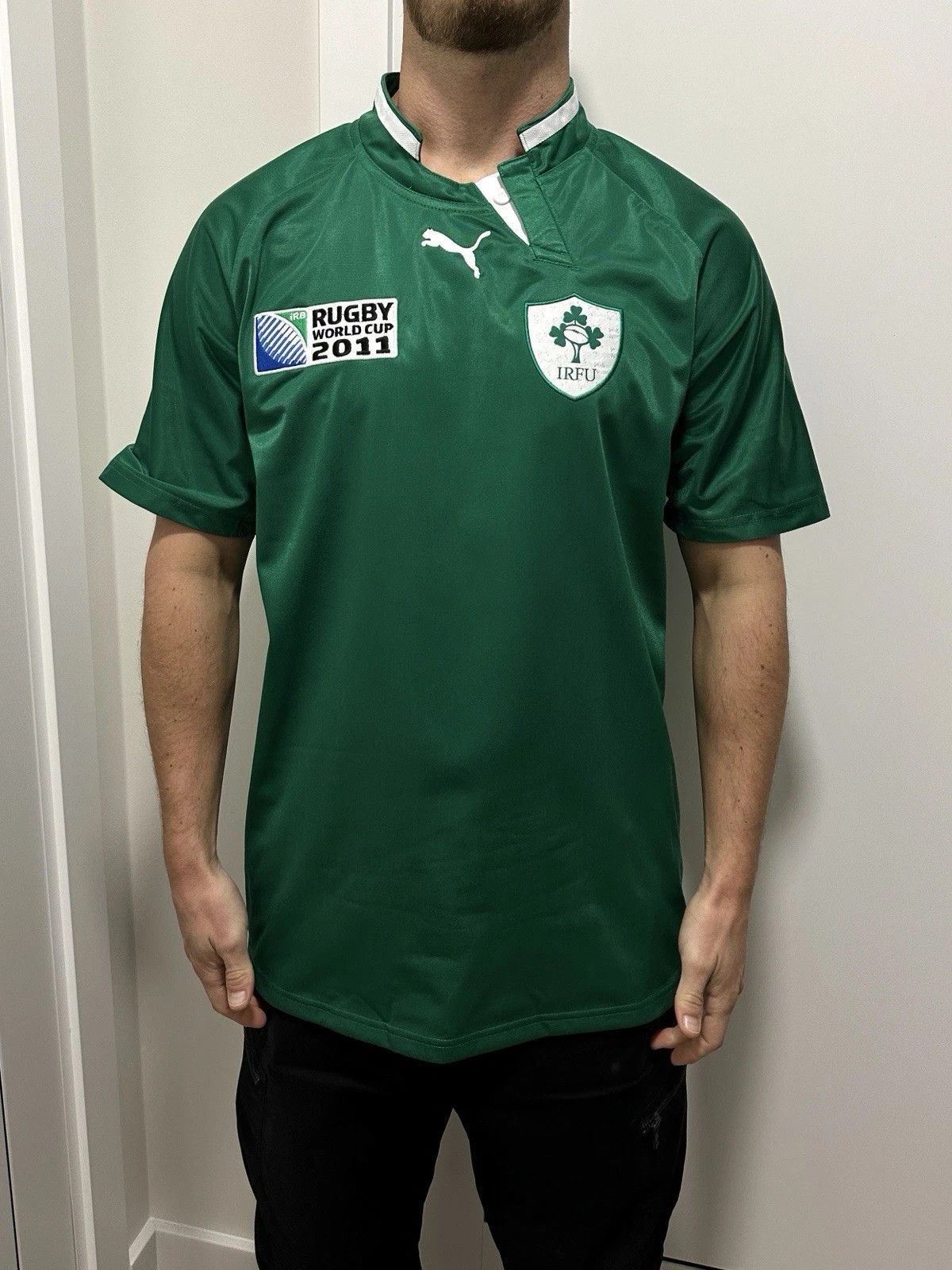 Puma National Team Ireland 2011 World Cup Rugby Jersey T-Shirt Size US L / EU 52-54 / 3 - 1 Thumbnail