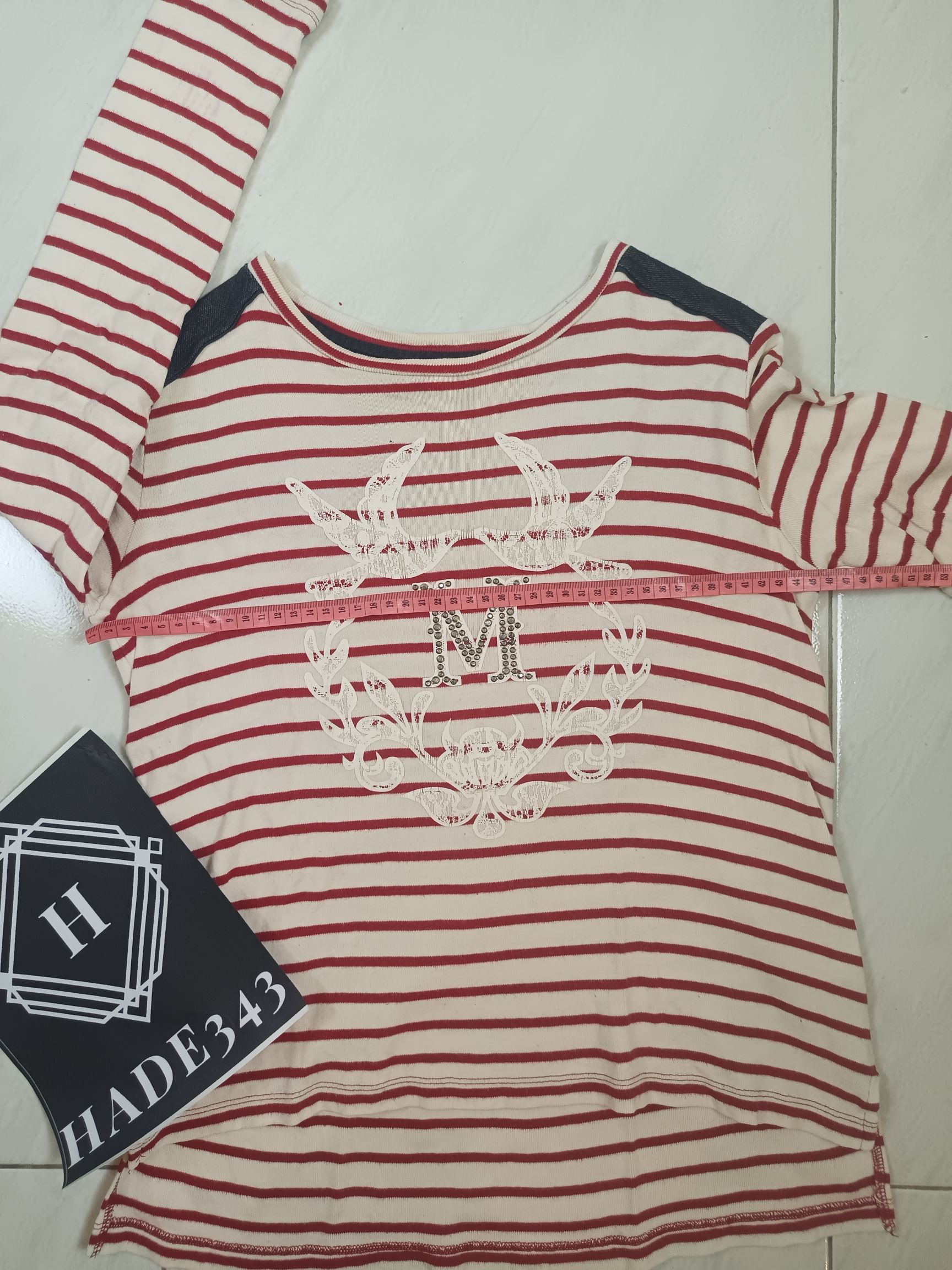 Japanese Brand MIND BRIDGE Striped Affliction Top Long Sleeve Size L / US 10 / IT 46 - 6 Thumbnail