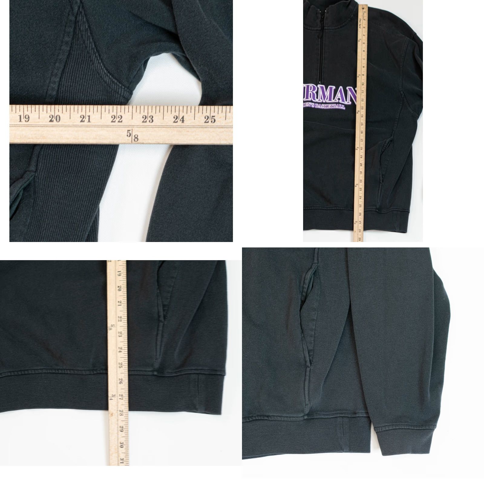 Nike VINTAGE NIKE Furman University Sweatshirt 1/4 Zip Men M Black NCAA Basketball pullover Size US M / EU 48-50 / 2 - 8 Thumbnail