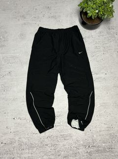 Vintage Nike Nylon Track Pants Double Swoosh Zip Logo Size M