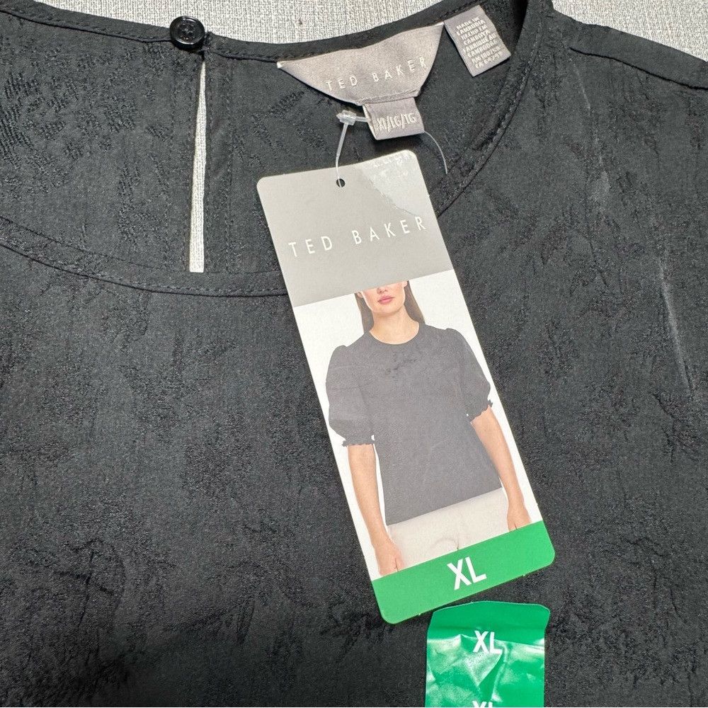 Ted Baker NWT New Ted Baker Puff Short Sleeve Textured Floral Black B Size XL / US 12-14 / IT 48-50 - 6 Thumbnail