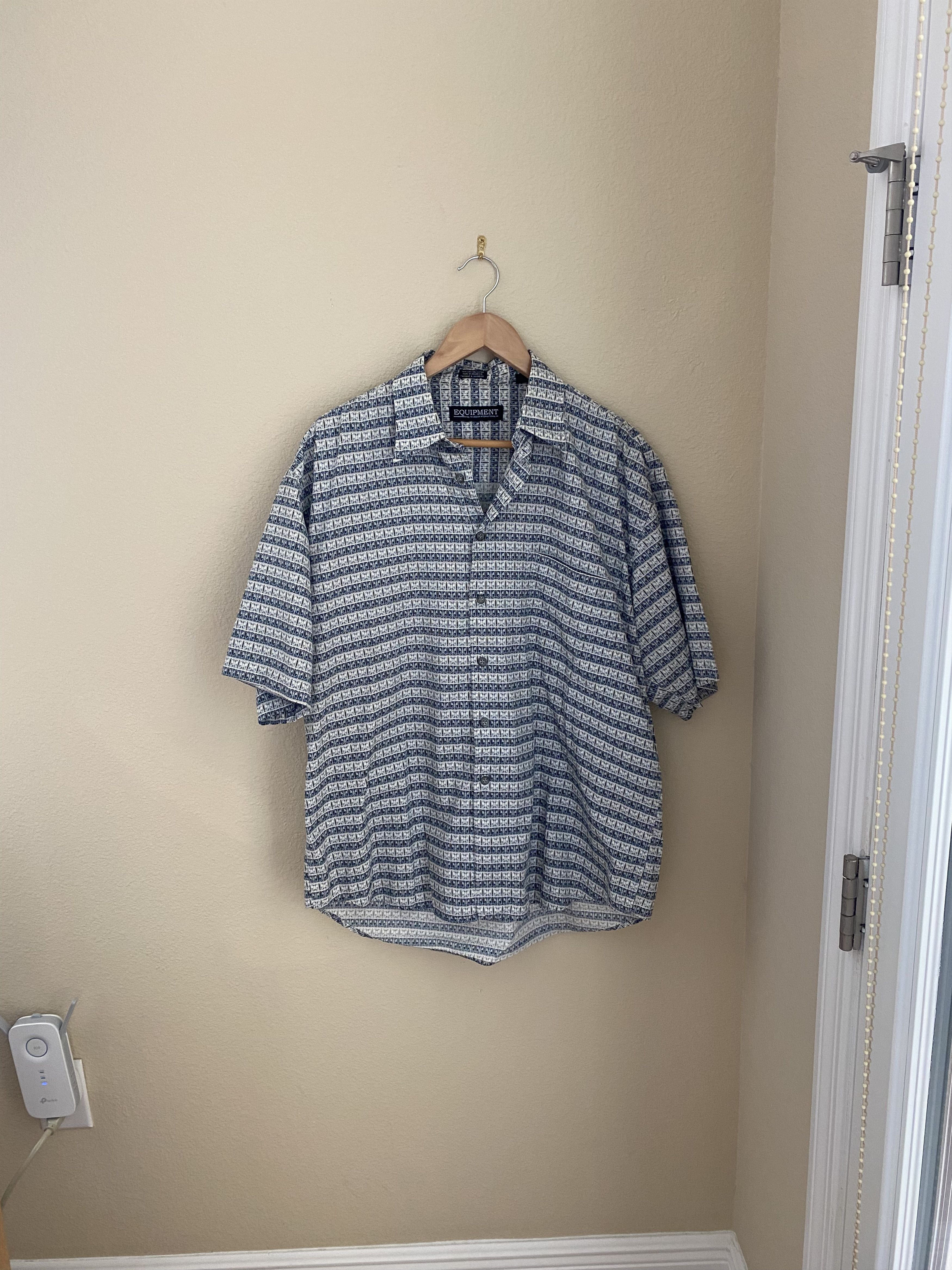 Equipment Equipment Teal Circle Patterned Button Up Shirt Size US L / EU 52-54 / 3 - 1 Thumbnail