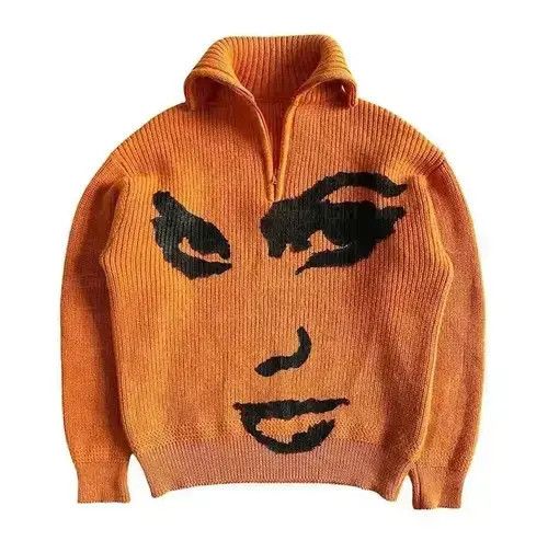 Other Vintage Print Portrait Oversized Turtleneck sweater Size US XL / EU 56 / 4 - 1 Thumbnail
