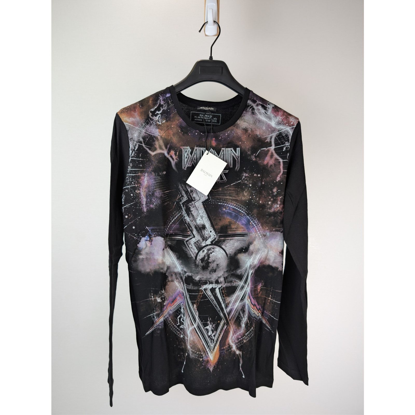Balmain o1rshd1 Q:2 / Galaxy Ribbed Long Sleeve T-Shirt Black/Multi Size US L / EU 52-54 / 3 - 2 Thumbnail