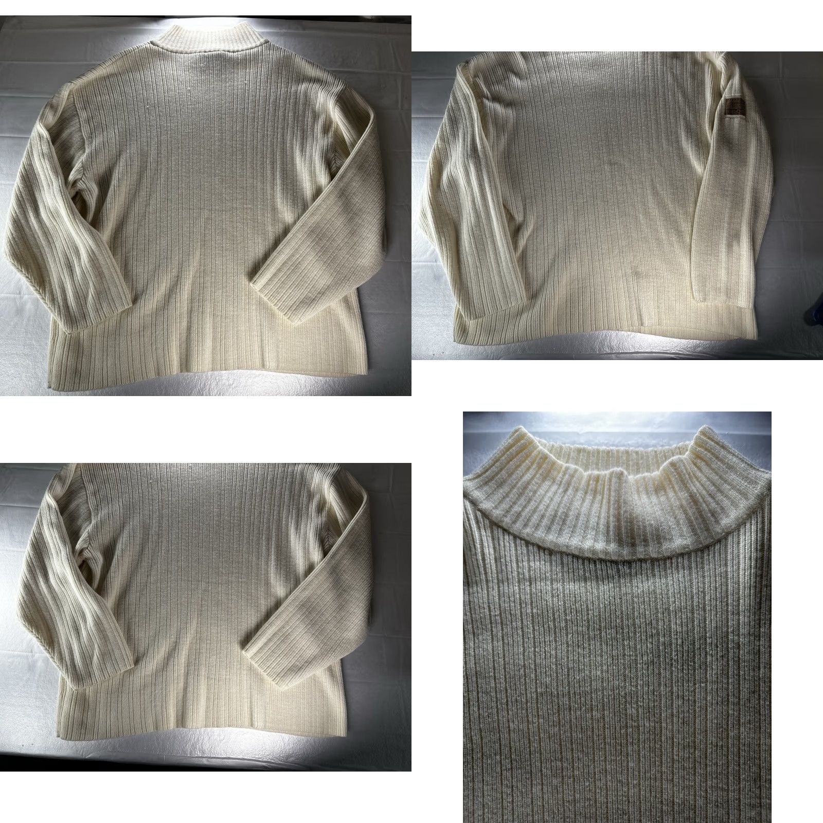 Southpole VTG South Pole Mens XL Sweater Ribbed Mock Neck Knit Cream Ivory Logo Vintage Pullover Winter Fall Clothing Size US XL / EU 56 / 4 - 9 Thumbnail