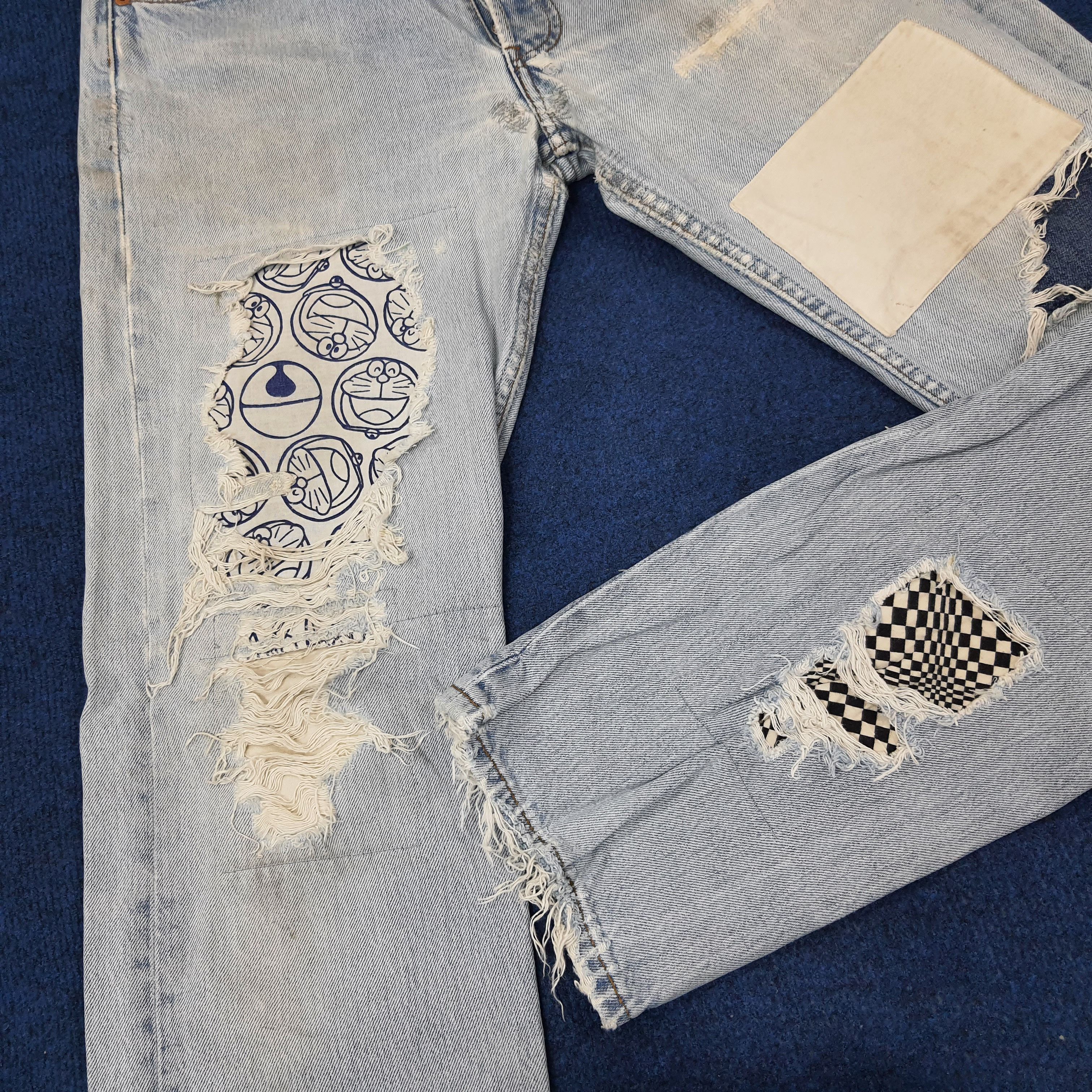 Levi's Vintage Levi's Distressed Doraemon Patchwork Jean C252N17 Size US 28 / EU 44 - 2 Thumbnail