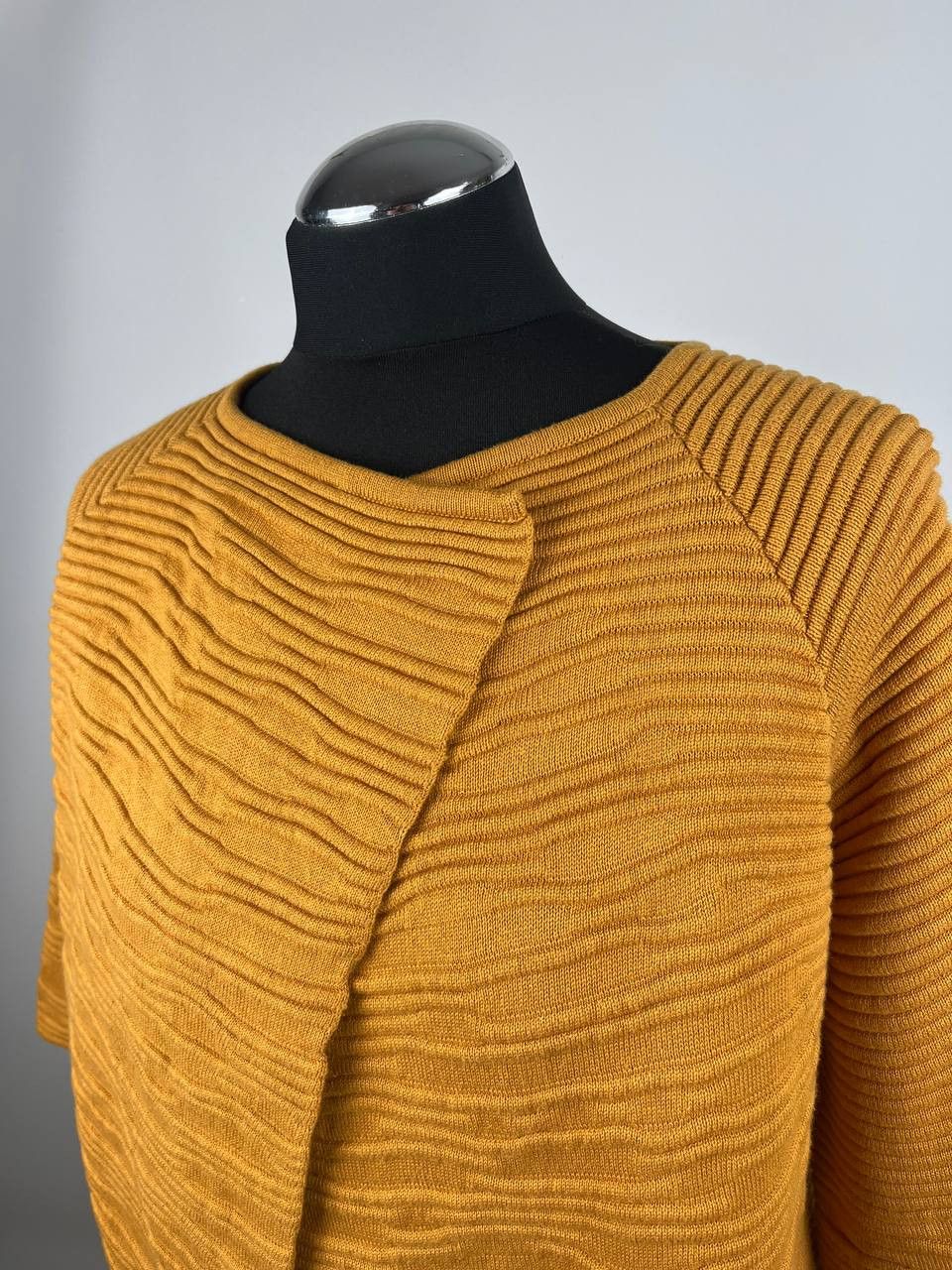 Cop Copine COP COPINE Yellow Asymmetric Cardigan Ribbed Knit Sodalite Size M / US 6-8 / IT 42-44 - 5 Thumbnail