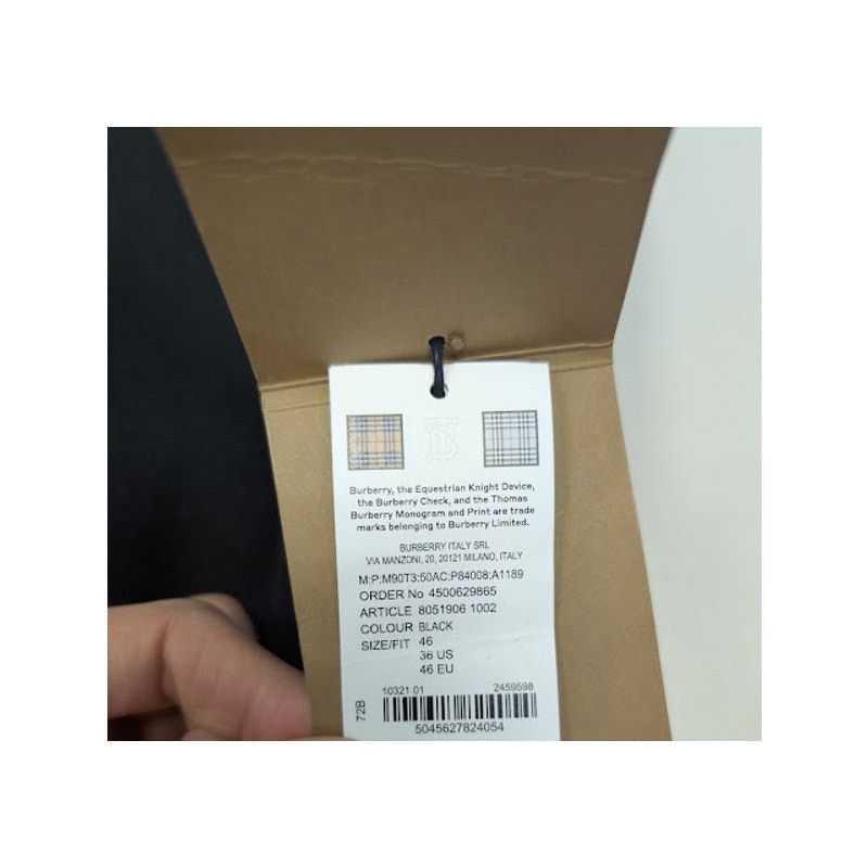 Burberry o1rshd1 Straight-Fit Tapered Tailored Trousers Pant in Black Size US 30 / EU 46 - 21 Thumbnail