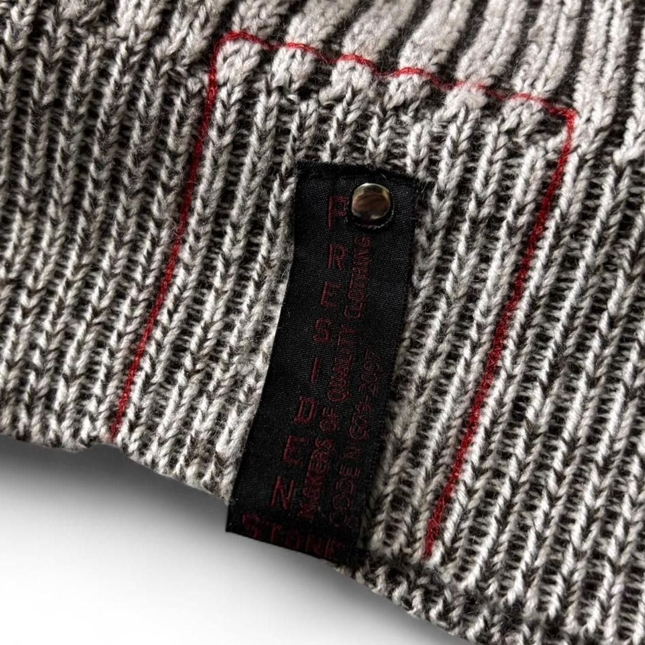 Other Vintage Y2K Patterned Grey & Dark Brown Quarter Zip Sweater Size US XXL / EU 58 / 5 - 2 Thumbnail