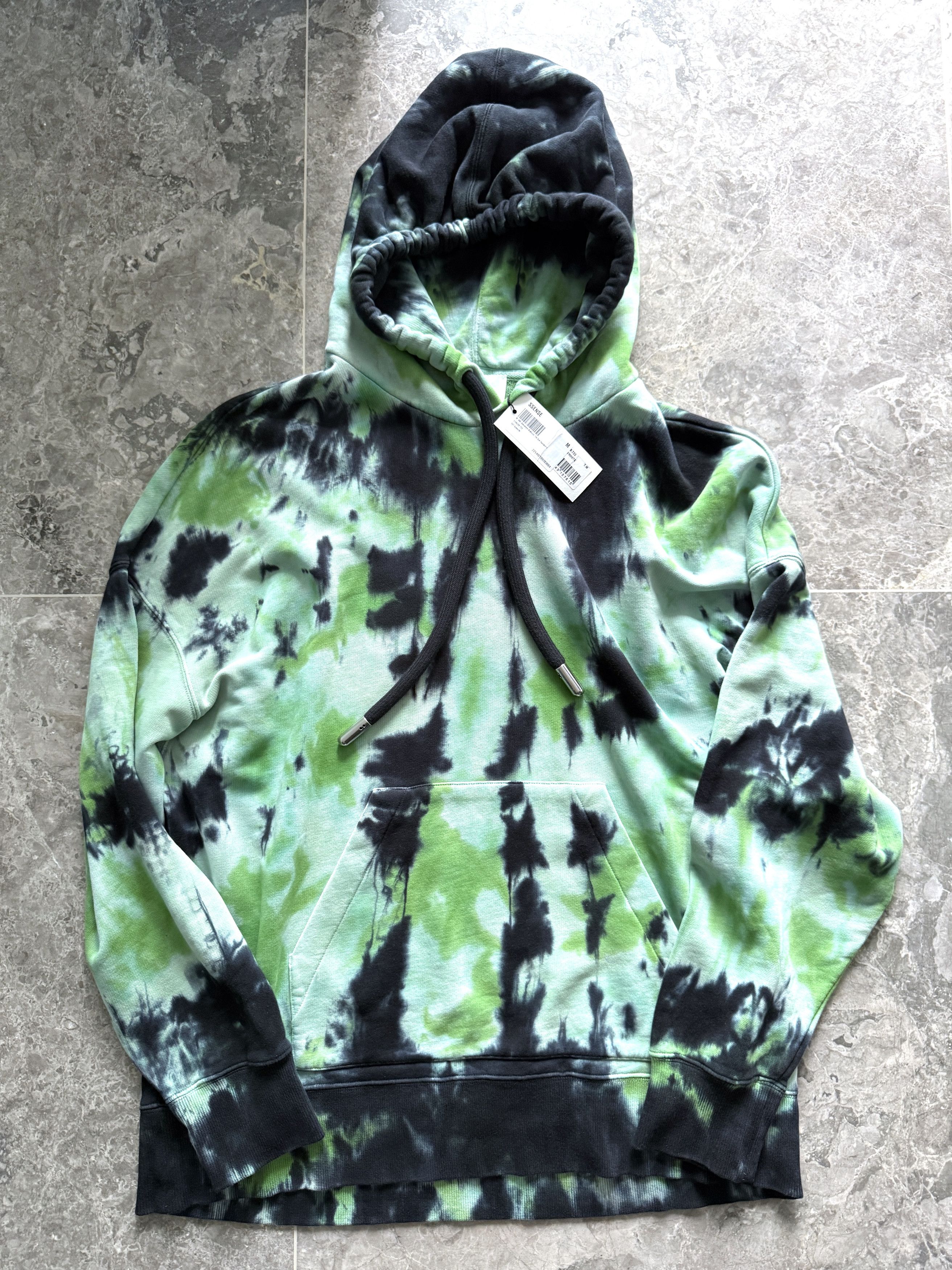 AMI USD410 AMI PARIS GREEN TIE-DYE COTTON HOODIE Size M / US 6-8 / IT 42-44 - 2 Thumbnail