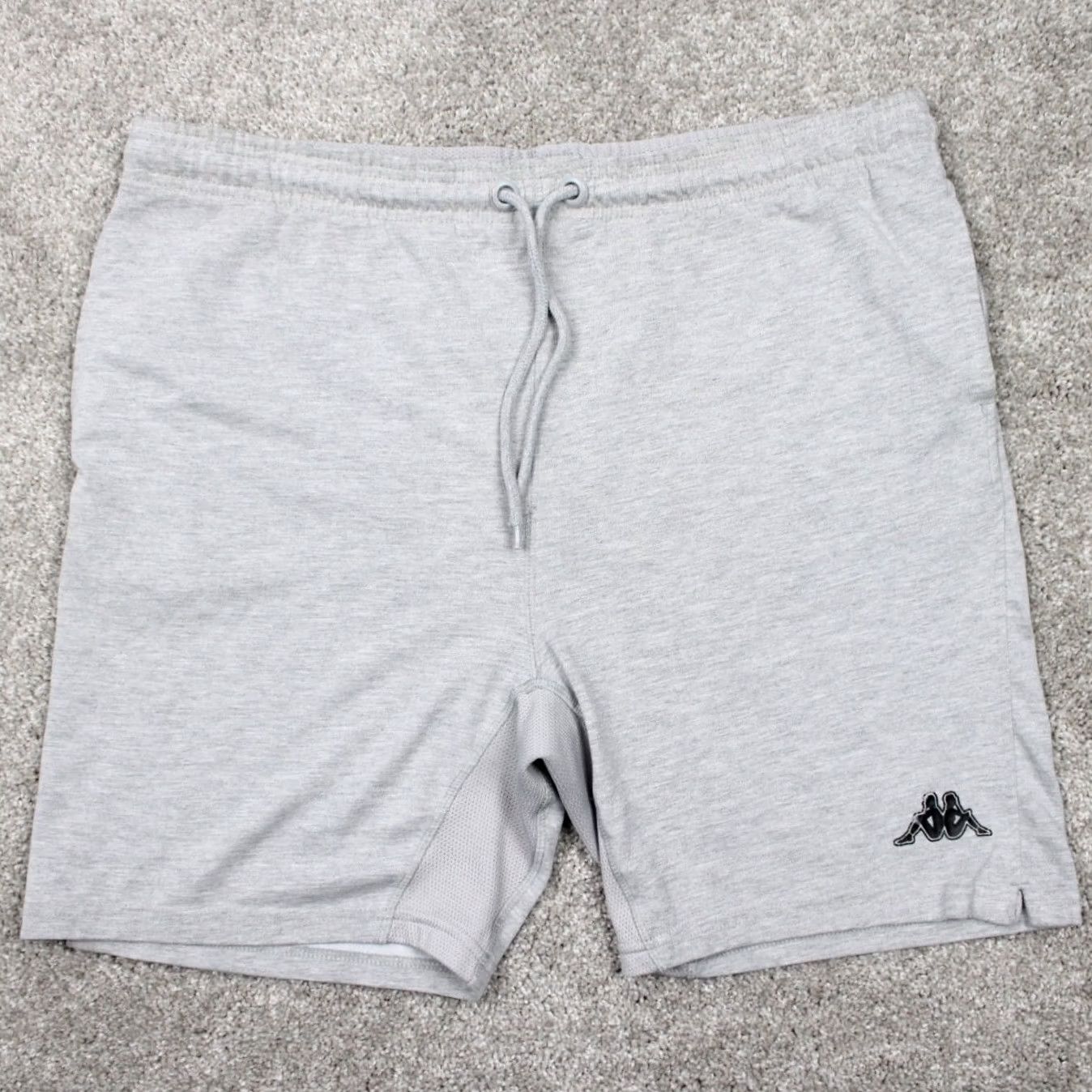 Kappa Kappa Sweat Shorts Men Large Gray Drawstring 100% Cotton Athleisure w/ 7" inseam Size US 33 - 2 Thumbnail