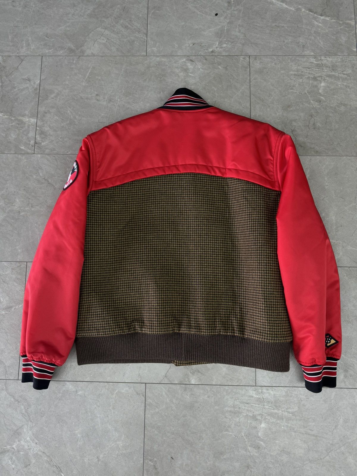 Burberry Burberry Wool Red Satin Varsity Jacket Size US L / EU 52-54 / 3 - 2 Thumbnail