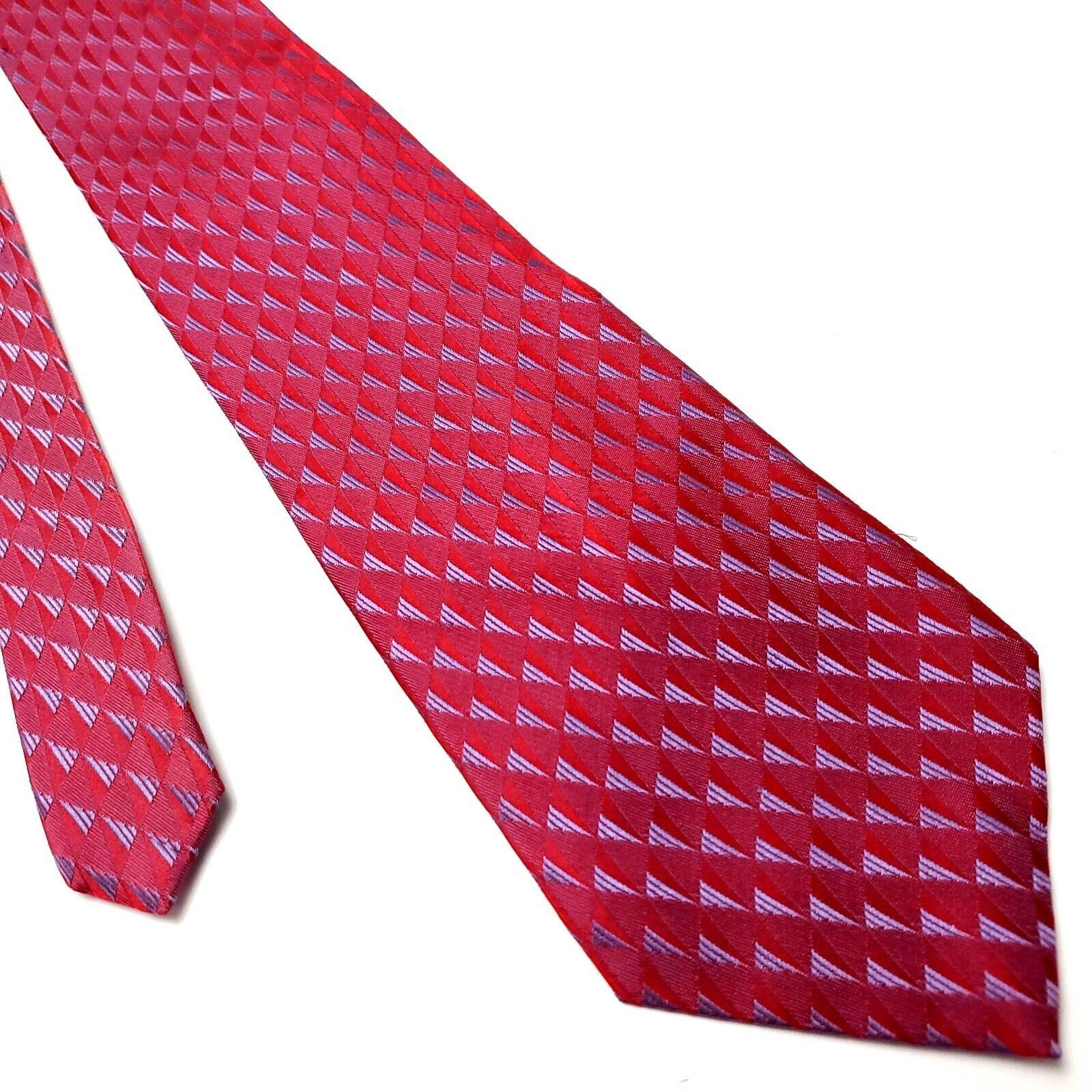 Jhane Barnes Jhane Barnes Red Silk Tie Woven Wide Graphic Size ONE SIZE - 1 Thumbnail