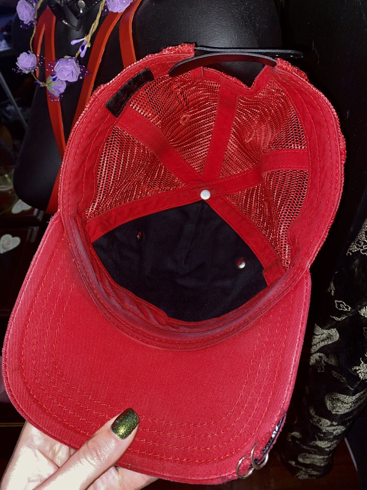 Diesel VTG ARCHIVE Y2K DISTRESSED DENIM DIESEL HAT CAP METAL HORNS Size ONE SIZE - 5 Thumbnail