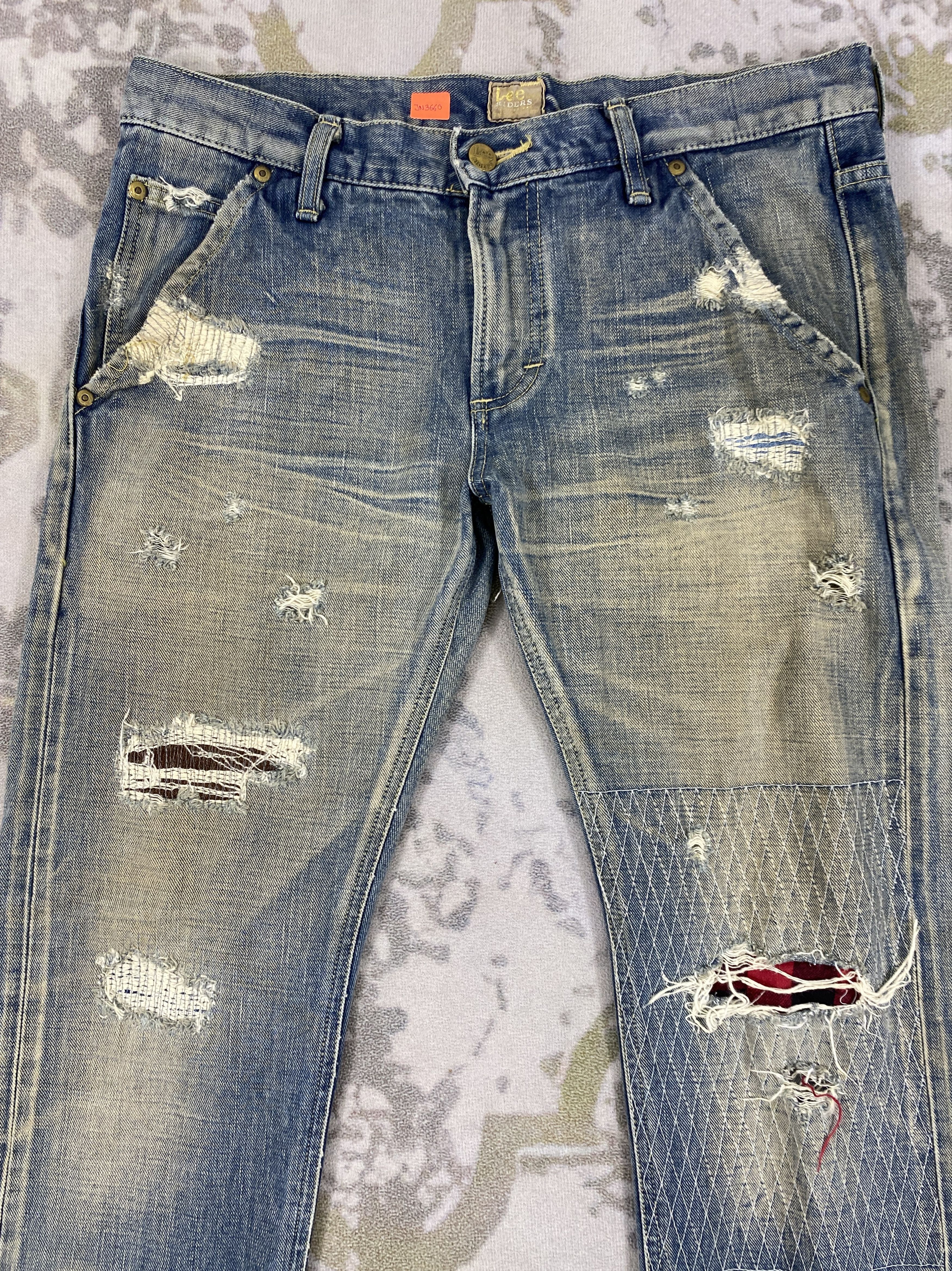 If Six Was Nine Redline Dirty Blue Vintage Lee Jeans 33x33 Denim- JN3660 Size US 33 - 3 Thumbnail