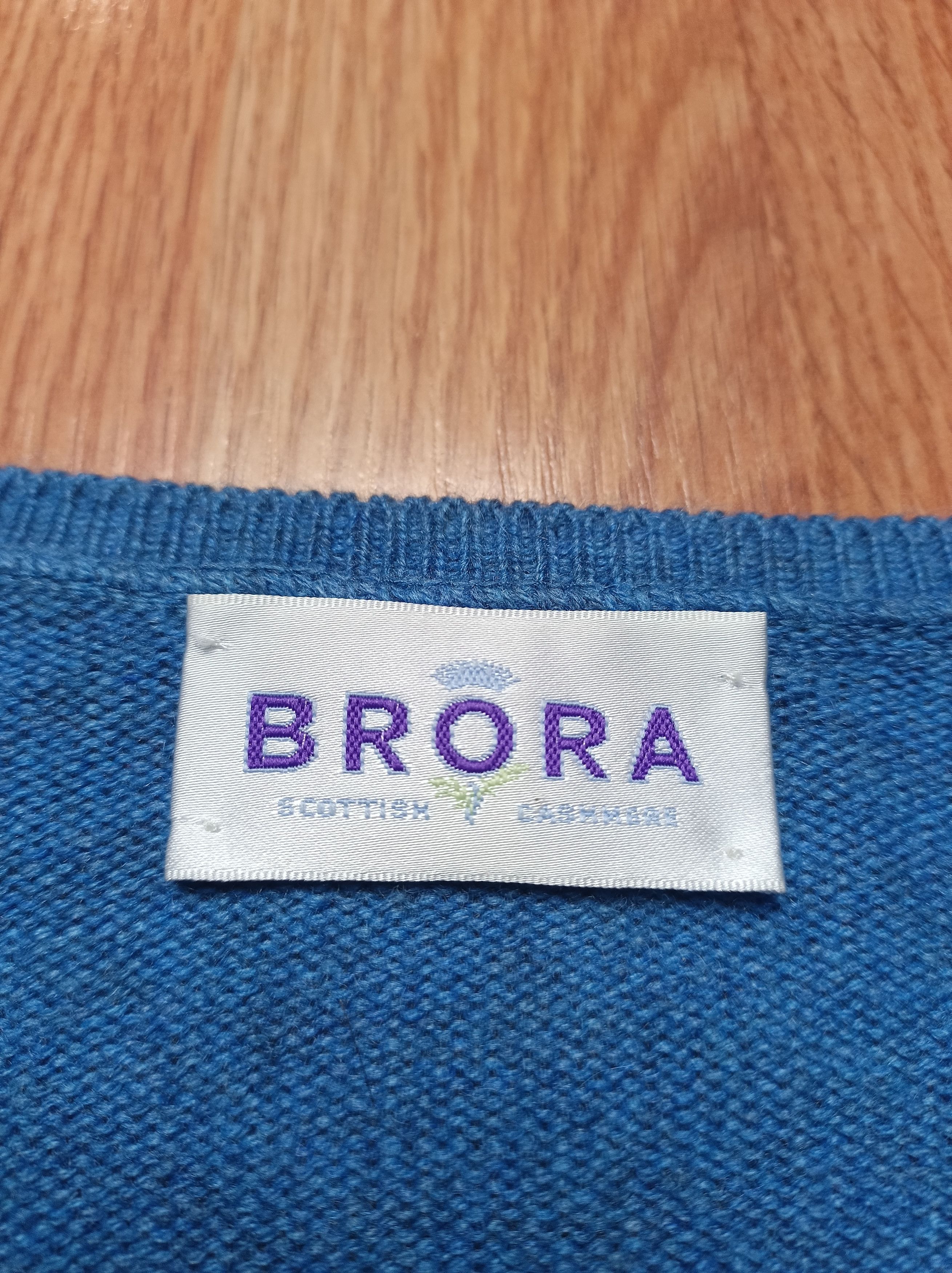 Designer × Other UK Brora Cashmere Guernsey Blue Women Cardigan UK12 US8 Size M / US 6-8 / IT 42-44 - 11 Thumbnail