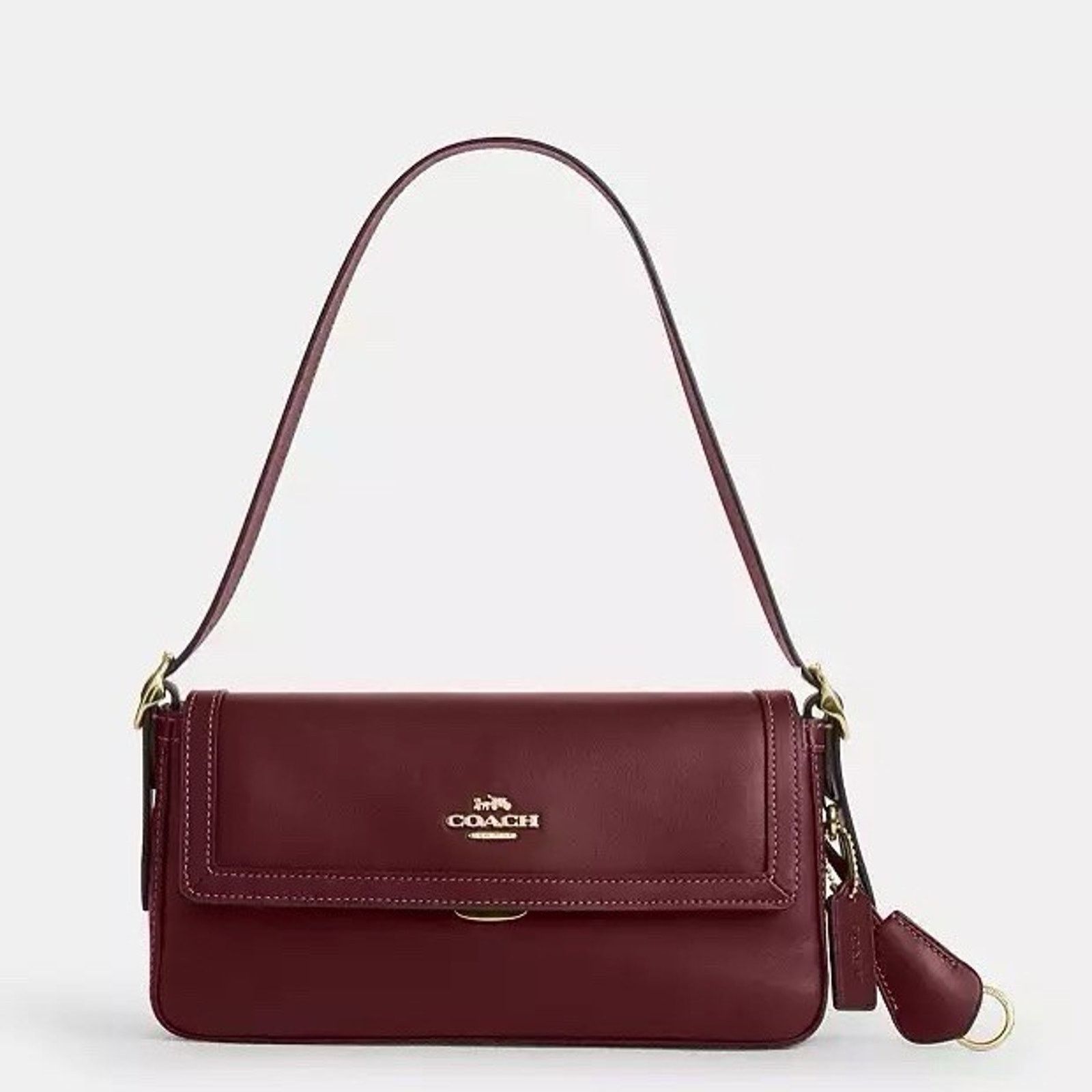 Coach NWT Coach Etta Small Flap Shoulder Bag CCV63 Maroon Size ONE SIZE - 7 Thumbnail