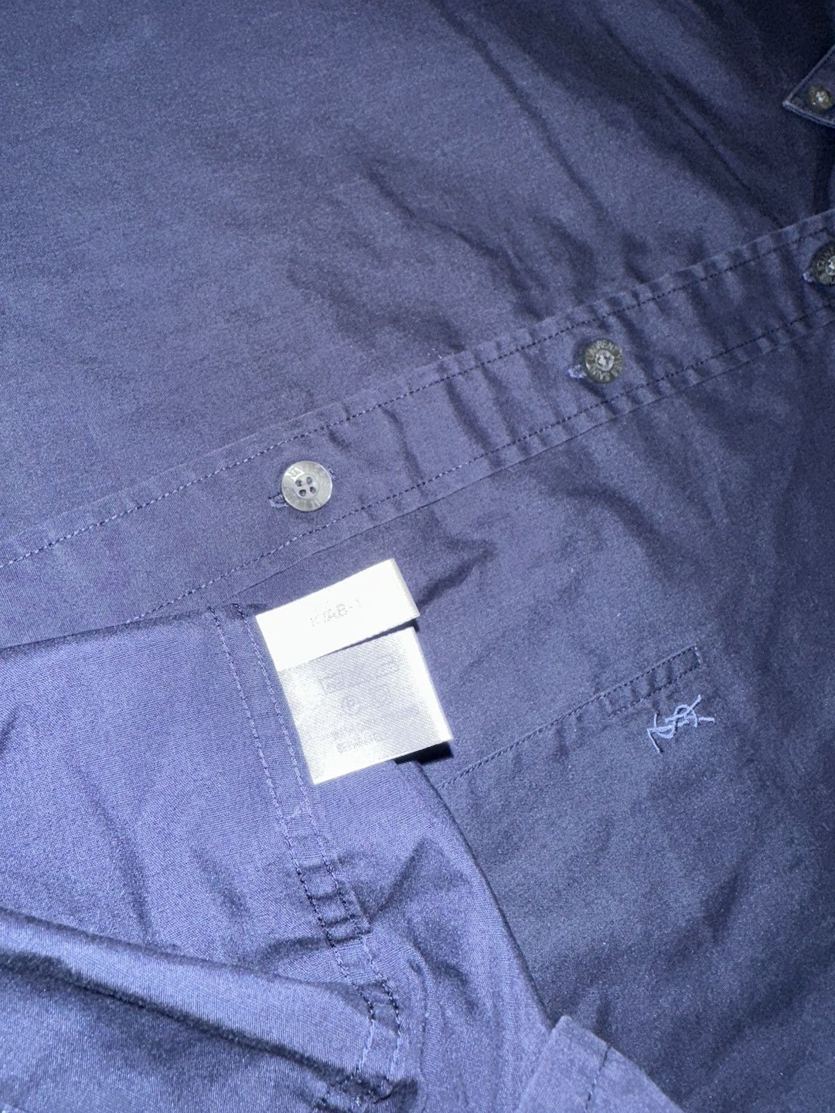 Yves Saint Laurent Collar Logo Yves Saint Laurent Navy Shirt Size US XL / EU 56 / 4 - 6 Thumbnail