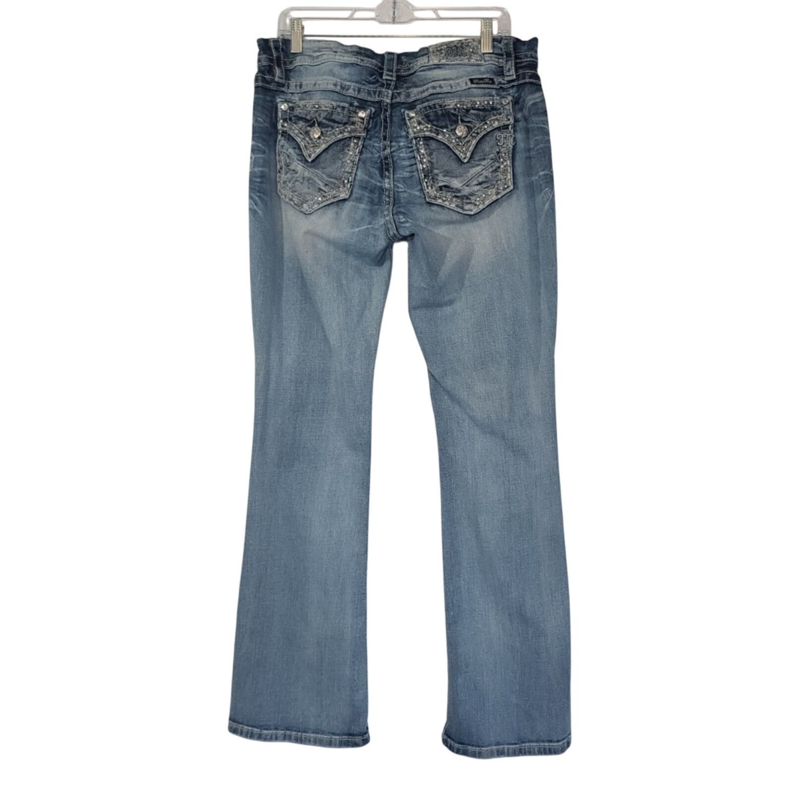 Miss Me Miss Me Y2K Mid-Rise Easy Boot Rhinestone Jeans 31 X 33 Size 31" - 6 Thumbnail