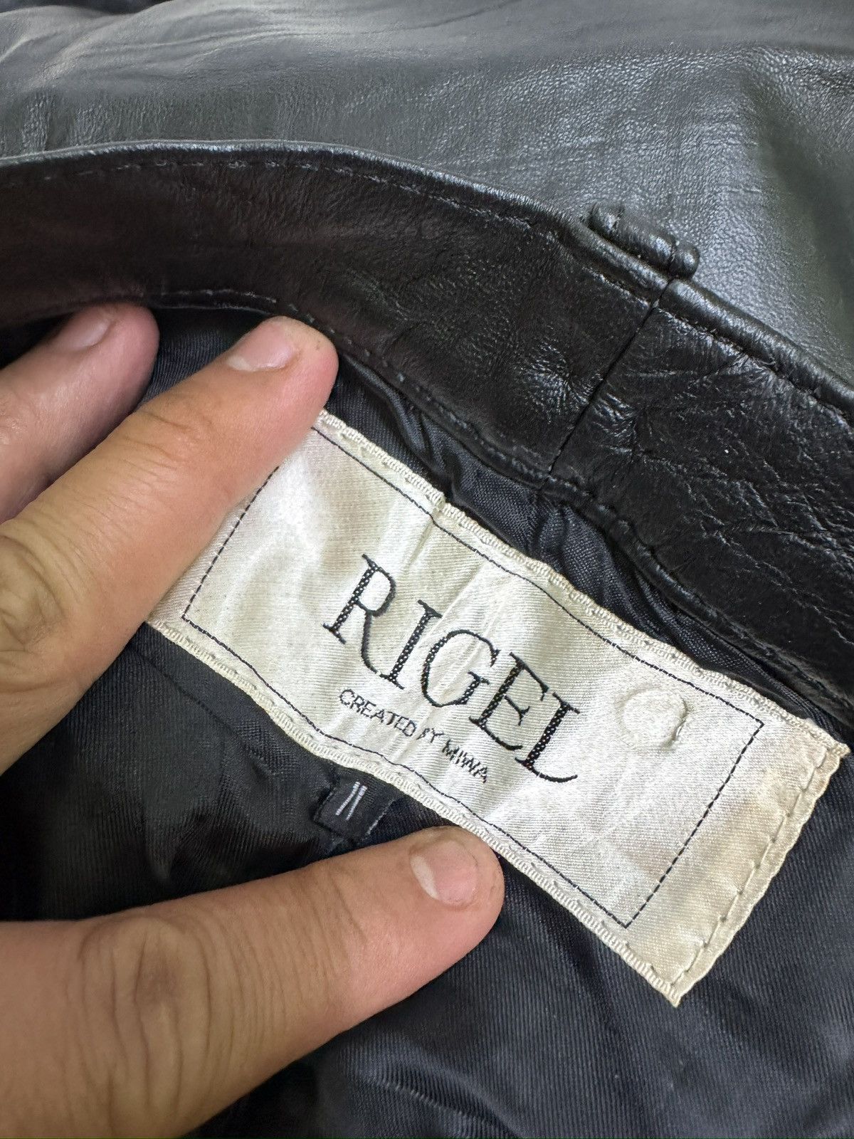 Japanese Brand Rigel Created by Miwa Sheepskin Leather Pants Y2K Archive Size US 26 / EU 42 - 12 Thumbnail