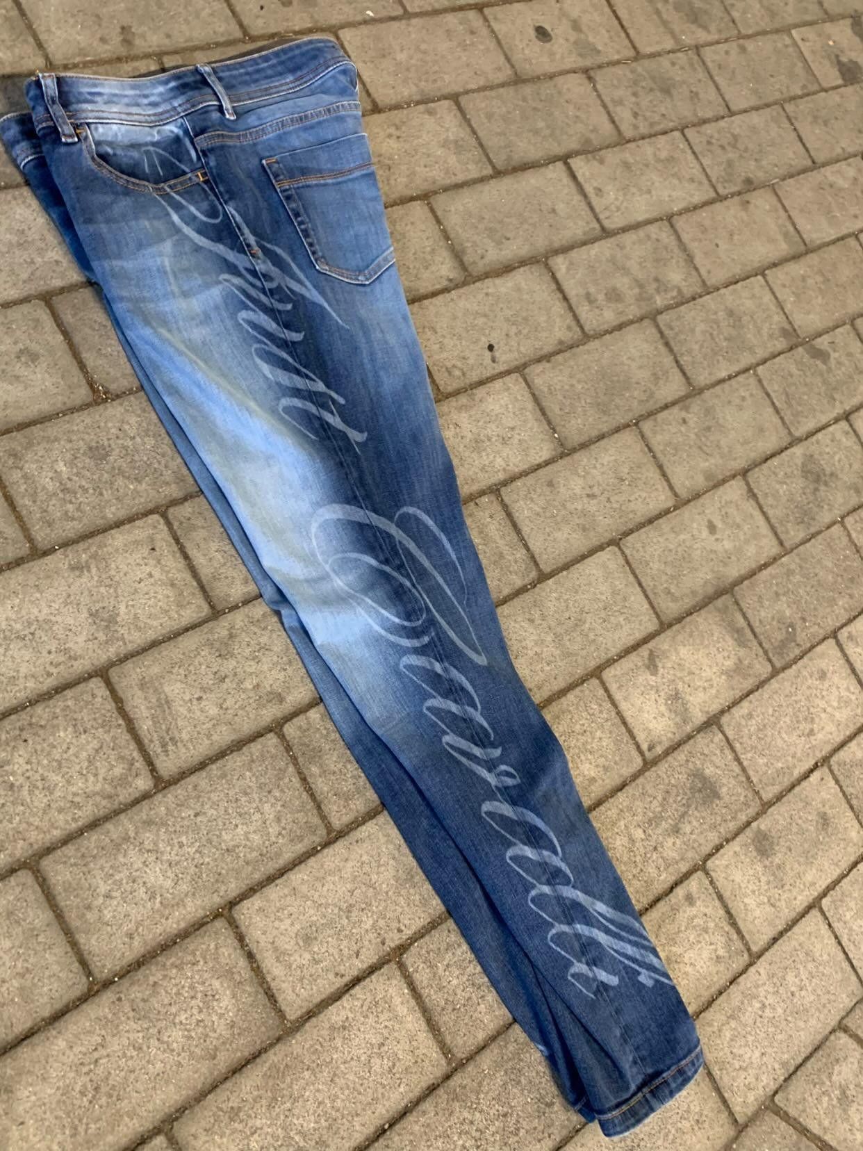 Just Cavalli Skinny Jean Just Cavalli "Just Luxury" Side Lettering Blue Size 27" / US 4 / IT 40 - 2 Thumbnail