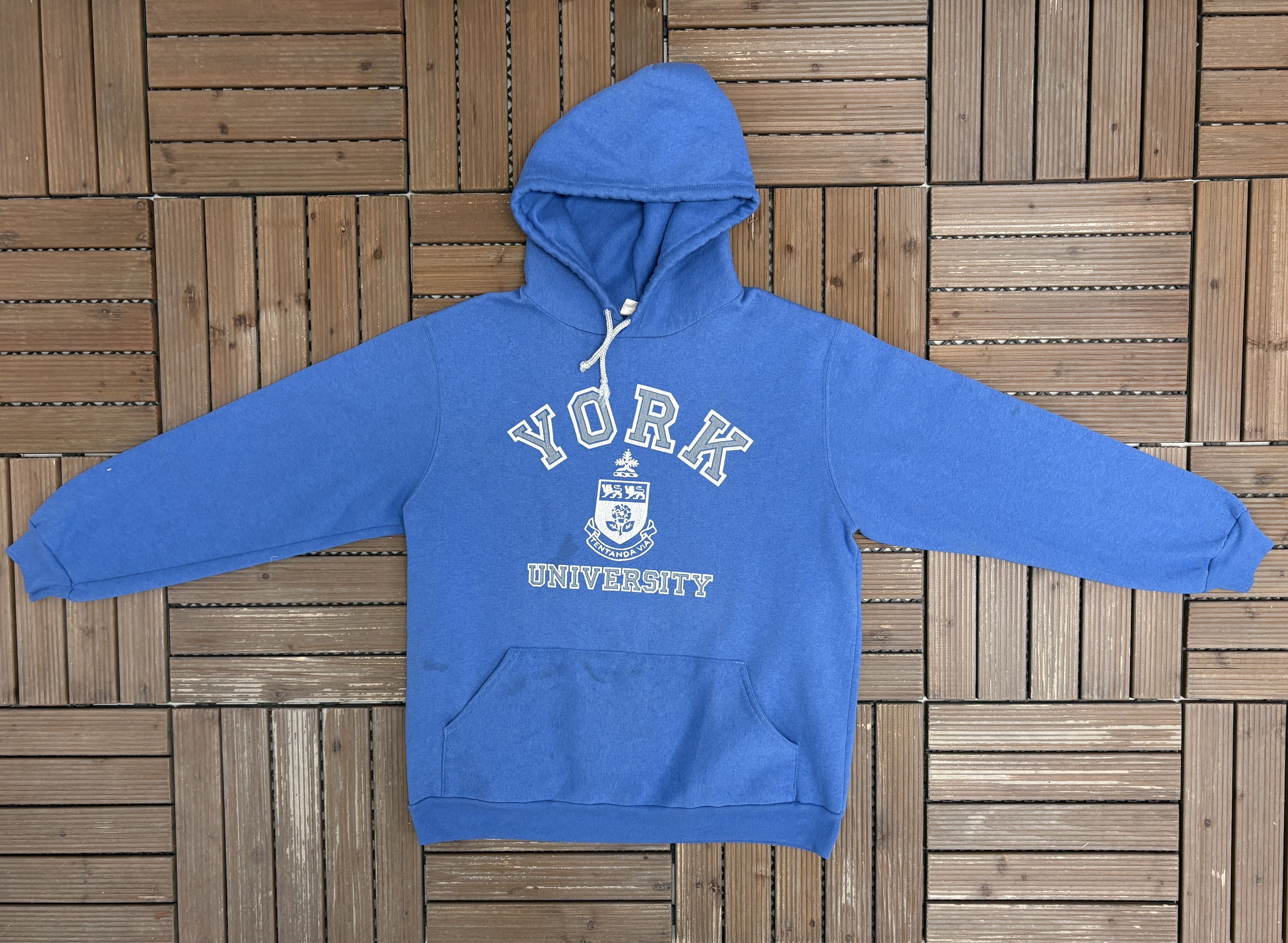 Vintage York University Lions Vintage Blue Hoodie Sweater Size US XL / EU 56 / 4 - 5 Thumbnail