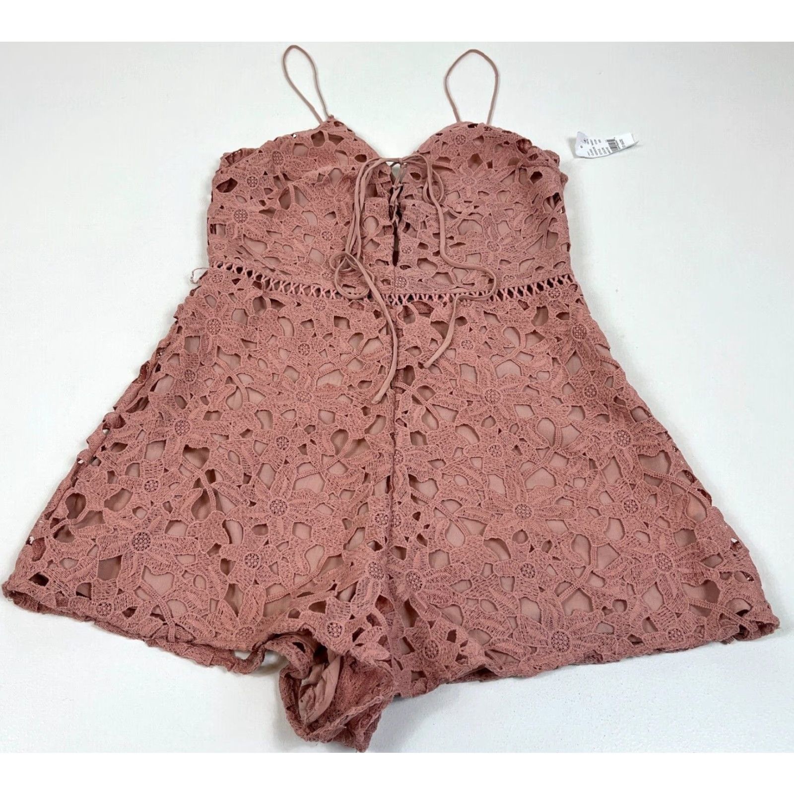 Vintage NWT Kendall & Kylie Women's Romper Lace Floral Mauve Sz M Size 32" / US 10 / IT 46 - 4 Thumbnail