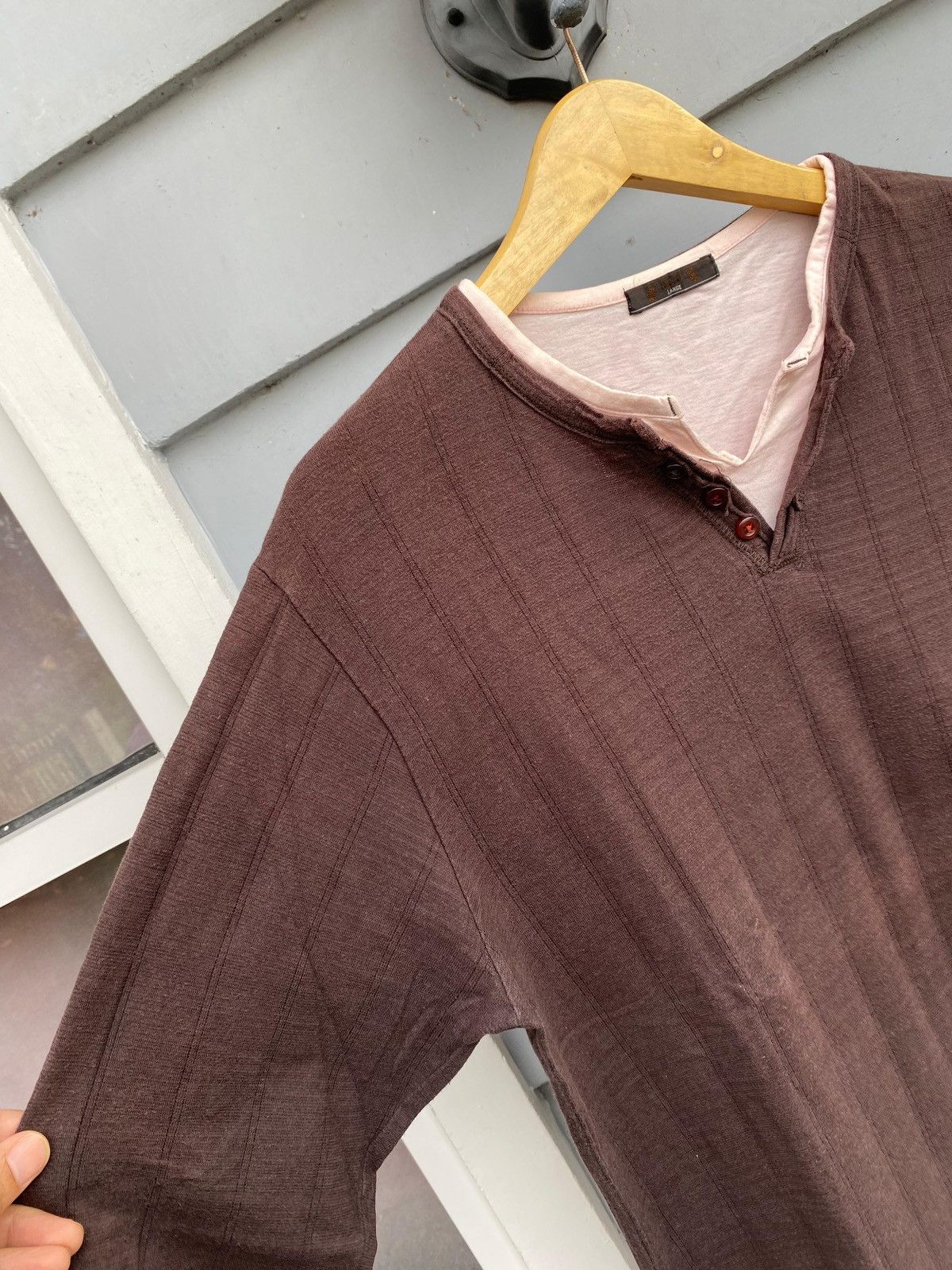 If Six Was Nine Vintage Japan Layered Look Henley Earth Tone Aesthetic Size US L / EU 52-54 / 3 - 3 Thumbnail