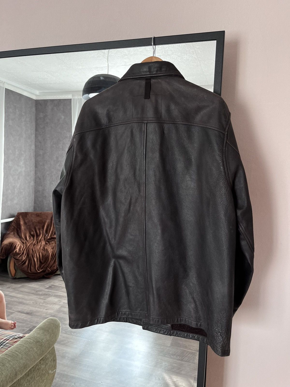 Gap 00s Gap Distressed Brown Button Leather Jacket Size US L / EU 52-54 / 3 - 13 Thumbnail