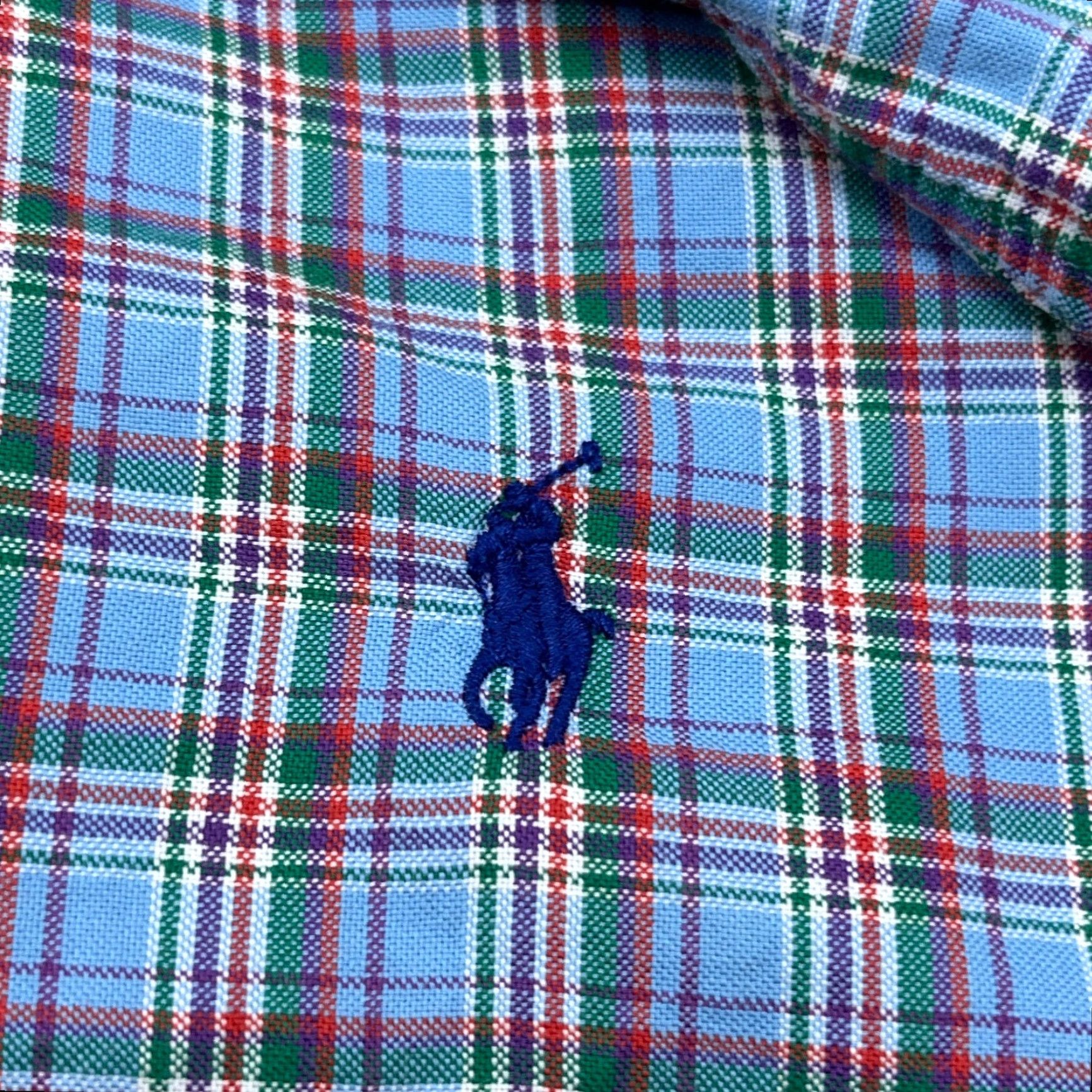 Ralph Lauren Ralph Lauren Shirt Men Large Blue Green Button Up Slim Fit Oxford Plaid Cotton Size US L / EU 52-54 / 3 - 4 Thumbnail