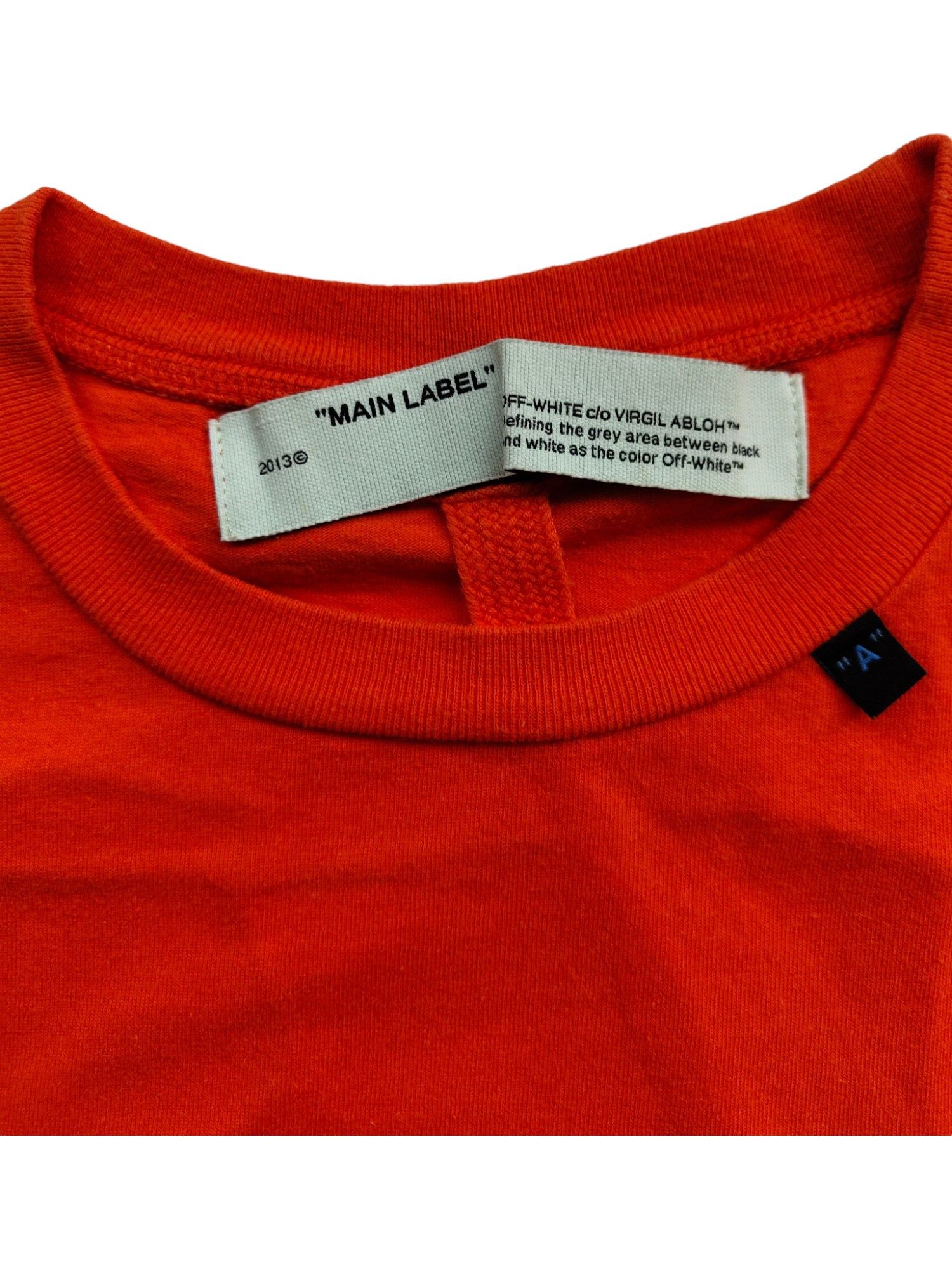 Off-White Orange Tee With Black Stitching Logo At The Back Size US XS / EU 42 / 0 - 4 Thumbnail