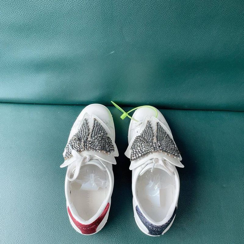 Gucci Gucci Ace Low Top Sneakers with Crystal Bow Size US 5 / IT 35 - 7 Thumbnail