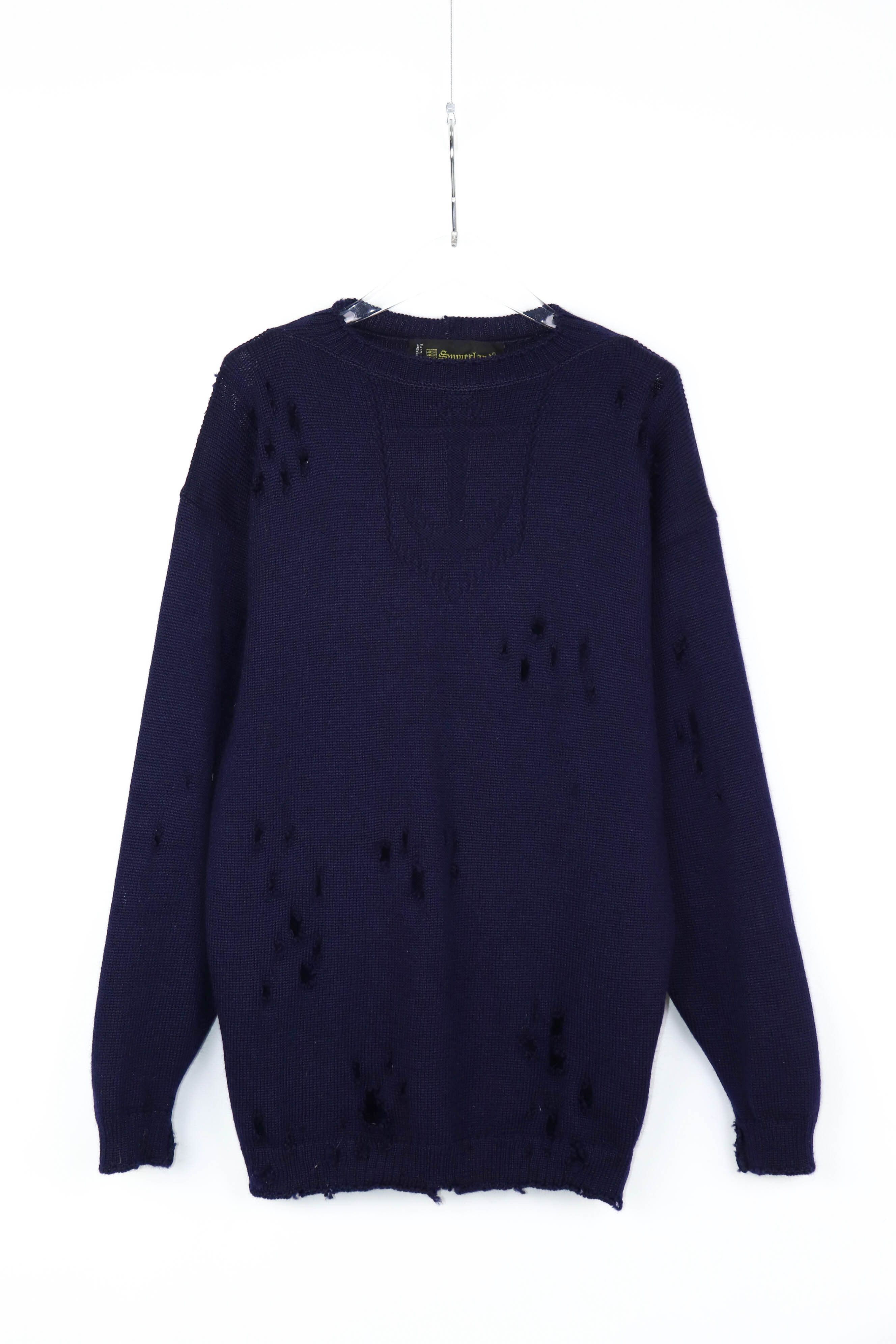 Vintage Sumerland Vintage Anchor Wool Jerseyknit Distressed Sweater Size US M / EU 48-50 / 2 - 2 Thumbnail
