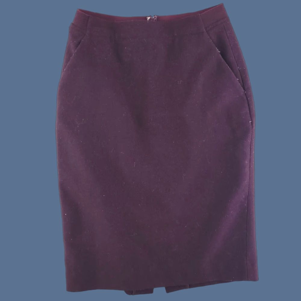 Talbots Uniqlo Skirt Womens Small Purple Wool Blend Pencil Knee Size 28" / US 6 / IT 42 - 1 Thumbnail