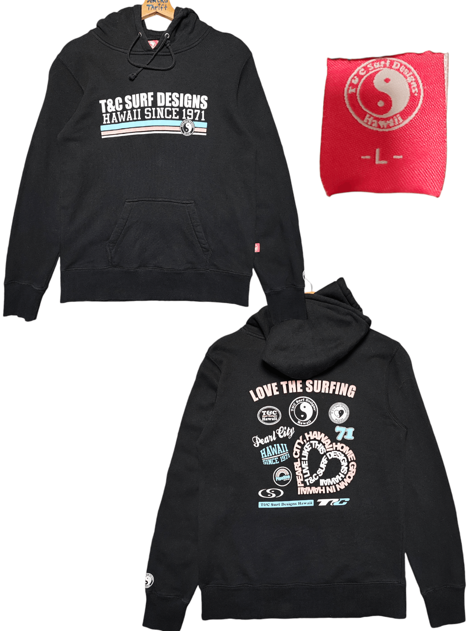 Vintage T&C SURF DESIGN HOODIE Size US S / EU 44-46 / 1 - 1 Thumbnail