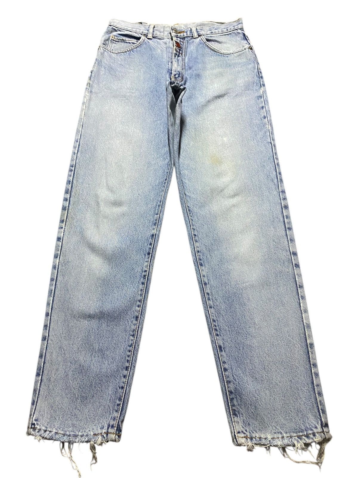 Edwin Vintage Edwin Light Wash Distressed Straight Fits Jeans Size US 30 / EU 46 - 1 Thumbnail