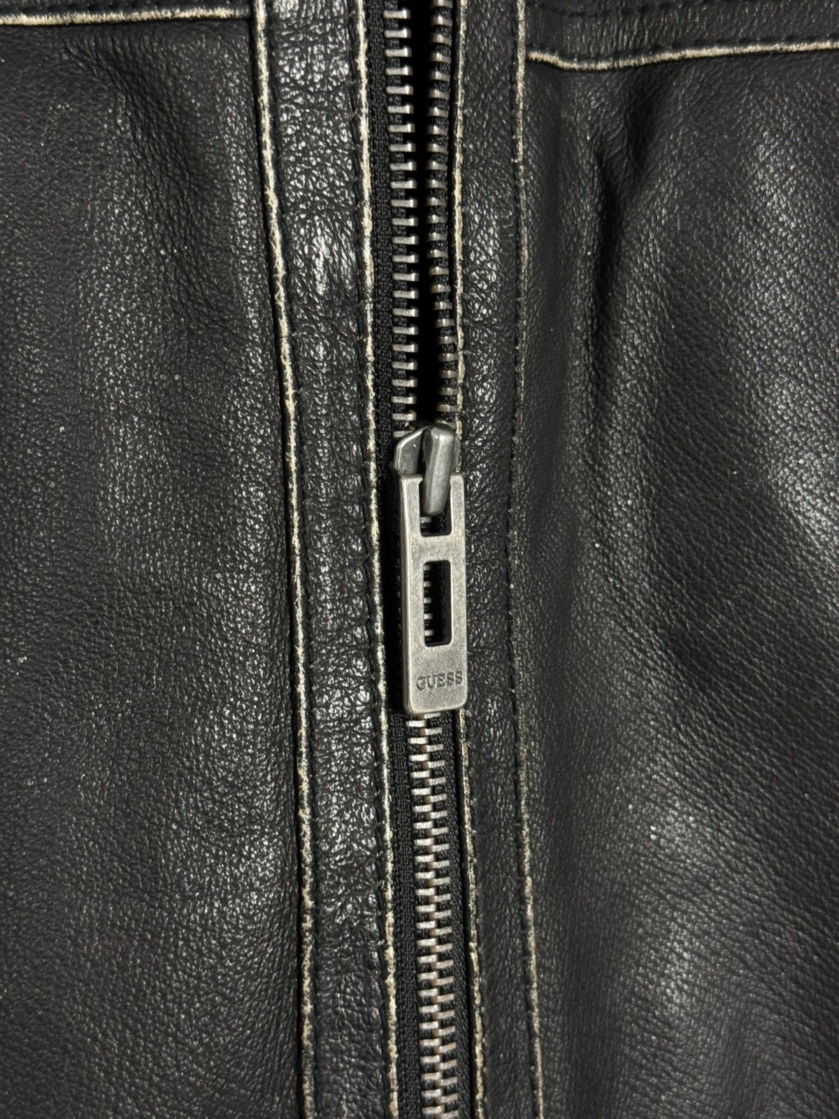 Guess Y2K Distressed Guess Bike Leather Jacket Size US M / EU 48-50 / 2 - 8 Thumbnail
