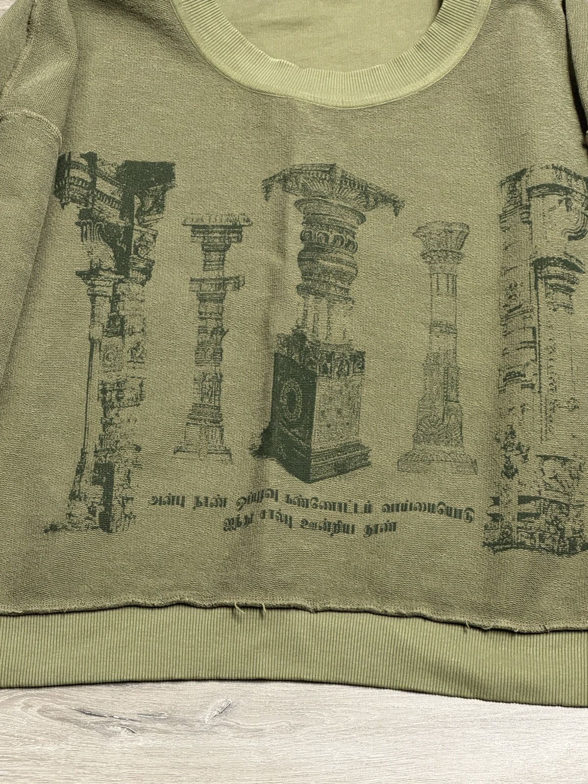 Sangiev Sangiev Reversible Pillars Cropped Sweatshirt Size US XL / EU 56 / 4 - 5 Thumbnail